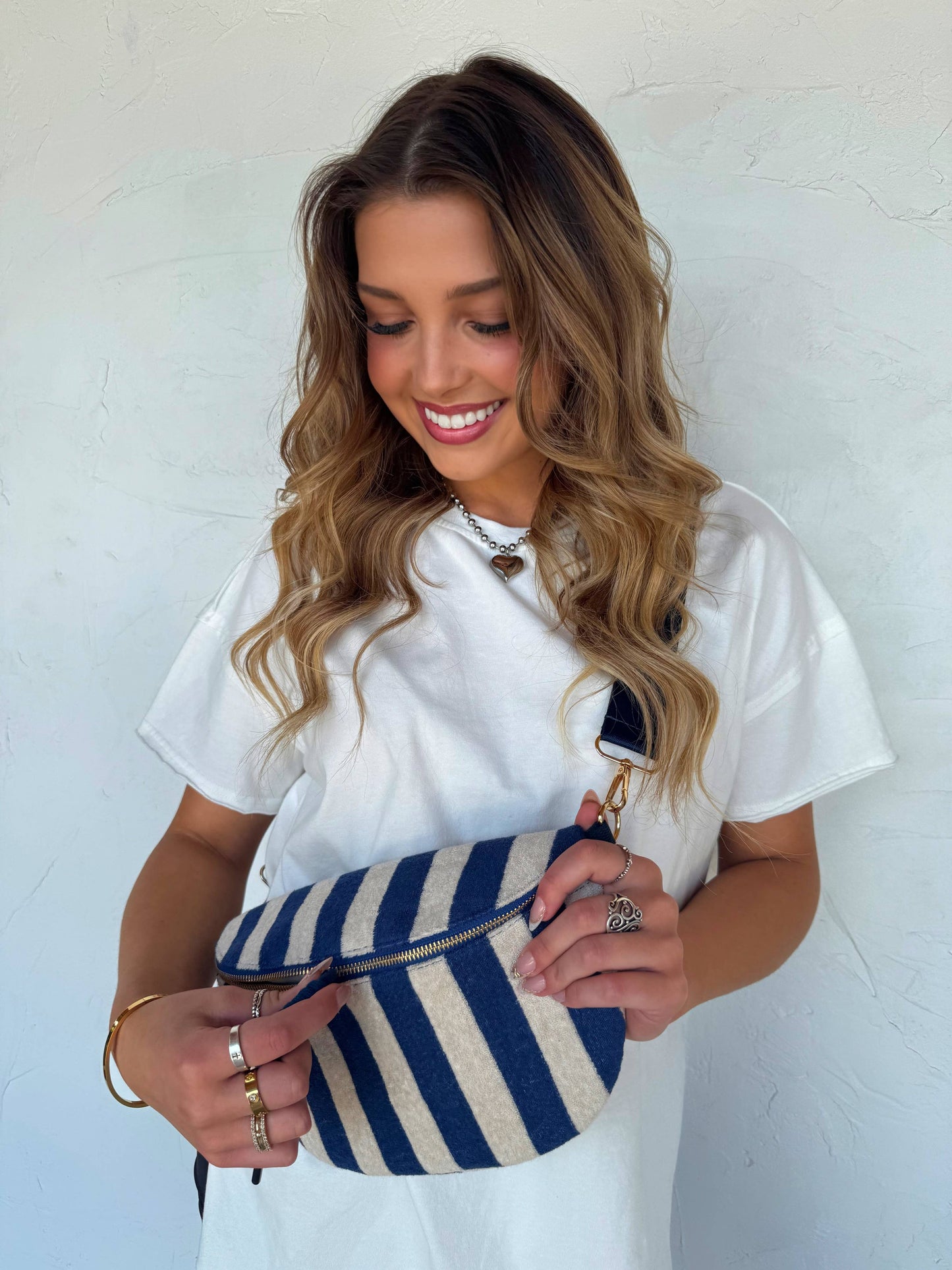 STRIPE TERRY BUM BAG