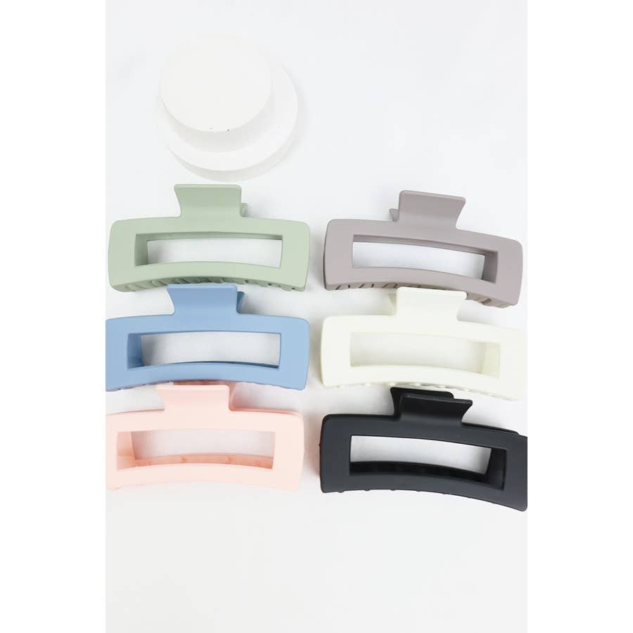 Matte Jumbo Cut Out Rectangle Hair Claw