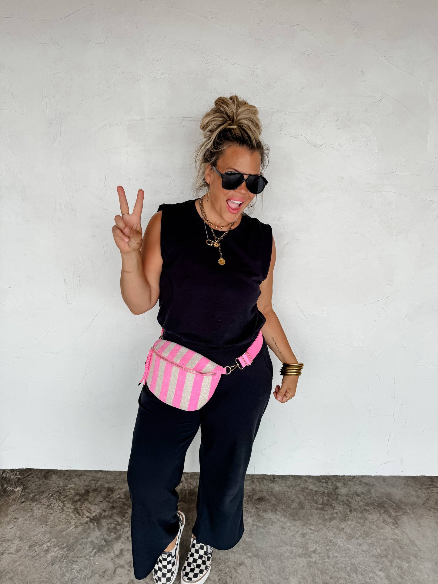 STRIPE TERRY BUM BAG