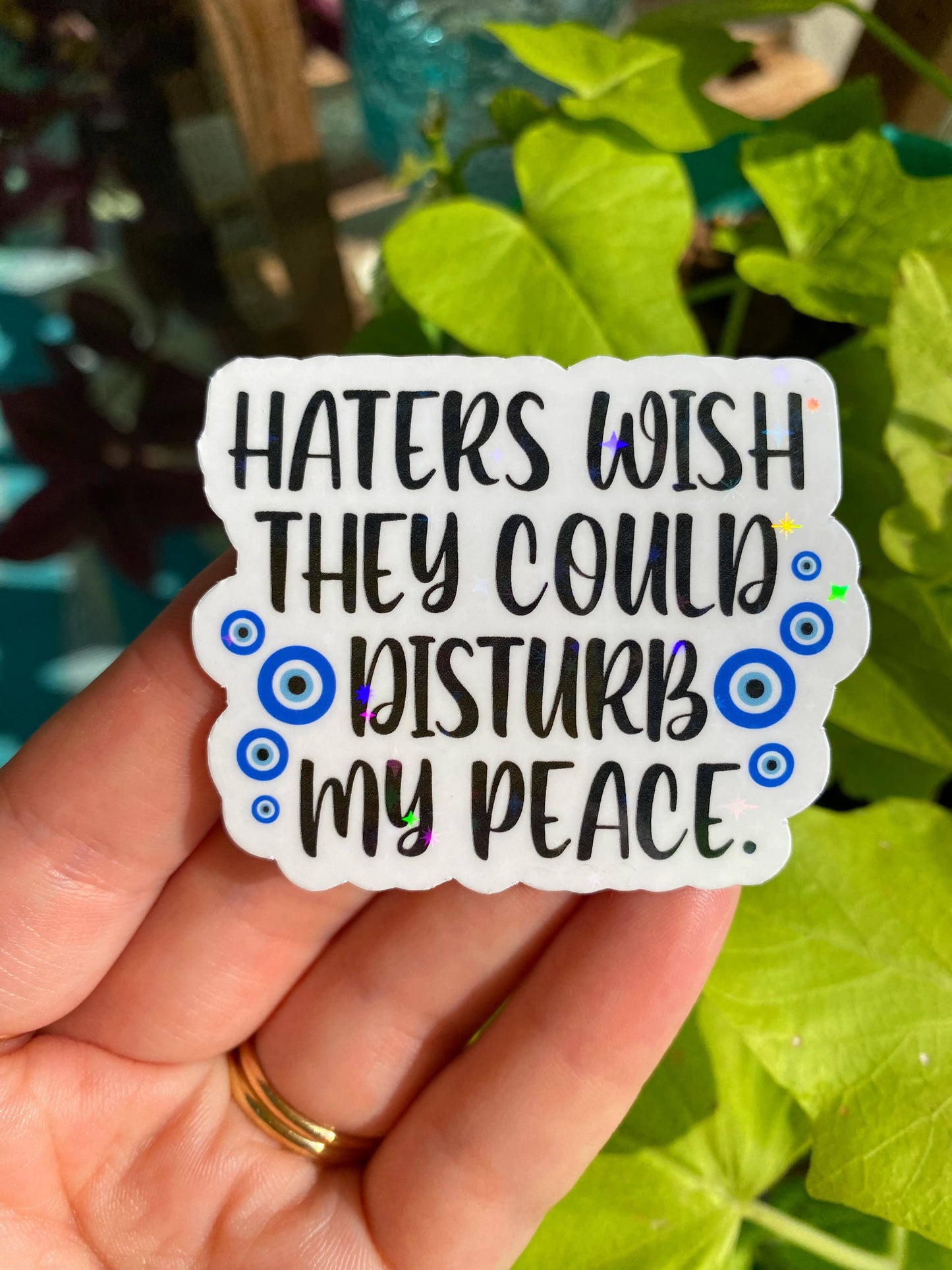 Haters wish they could disturb stickers (holographic)