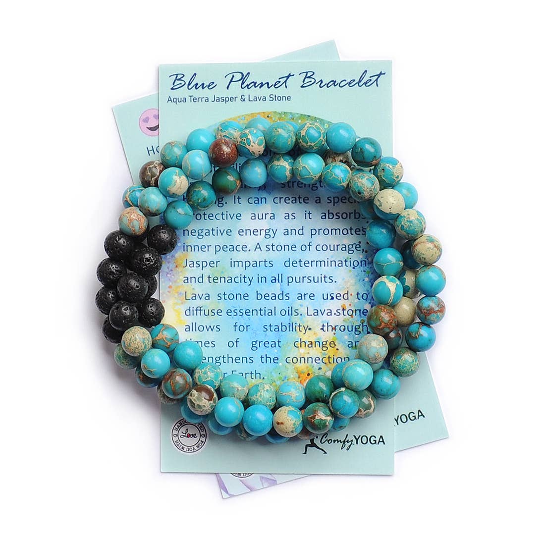 Blue Planet Aroma Bracelet - Handmade Lava Stone Bracelet