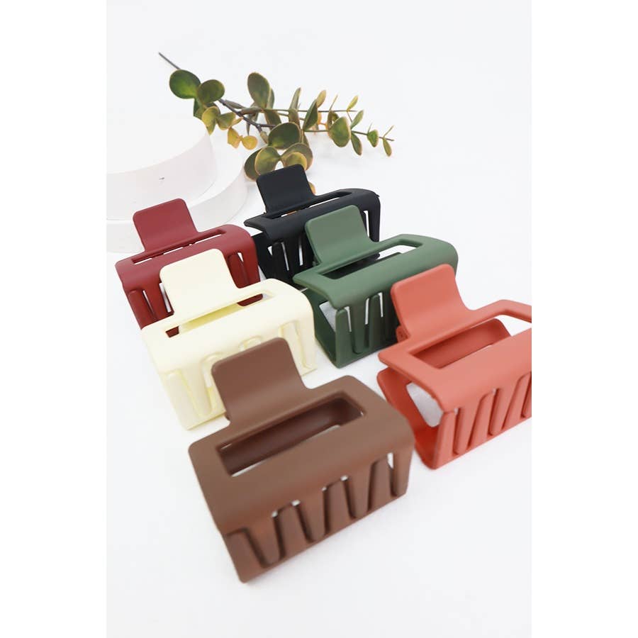 Matte Small Cut Out Rectangle Hair Claw