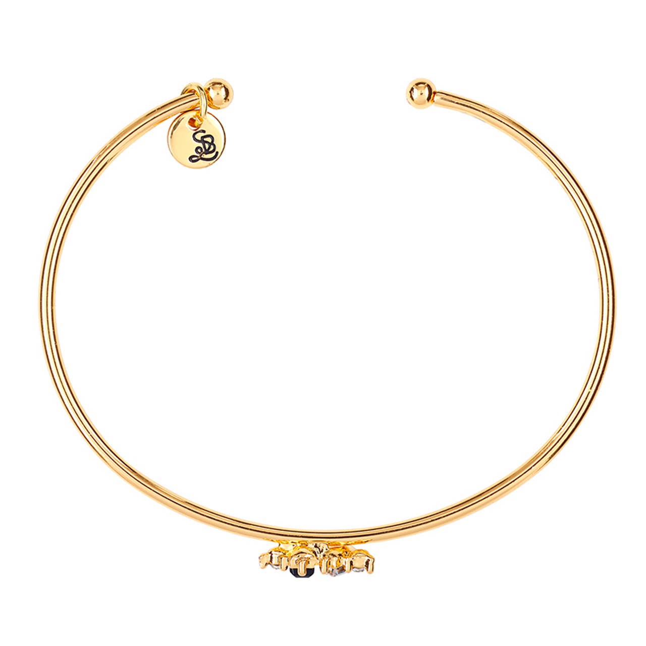 Crystal Bangle - Black Cluster
