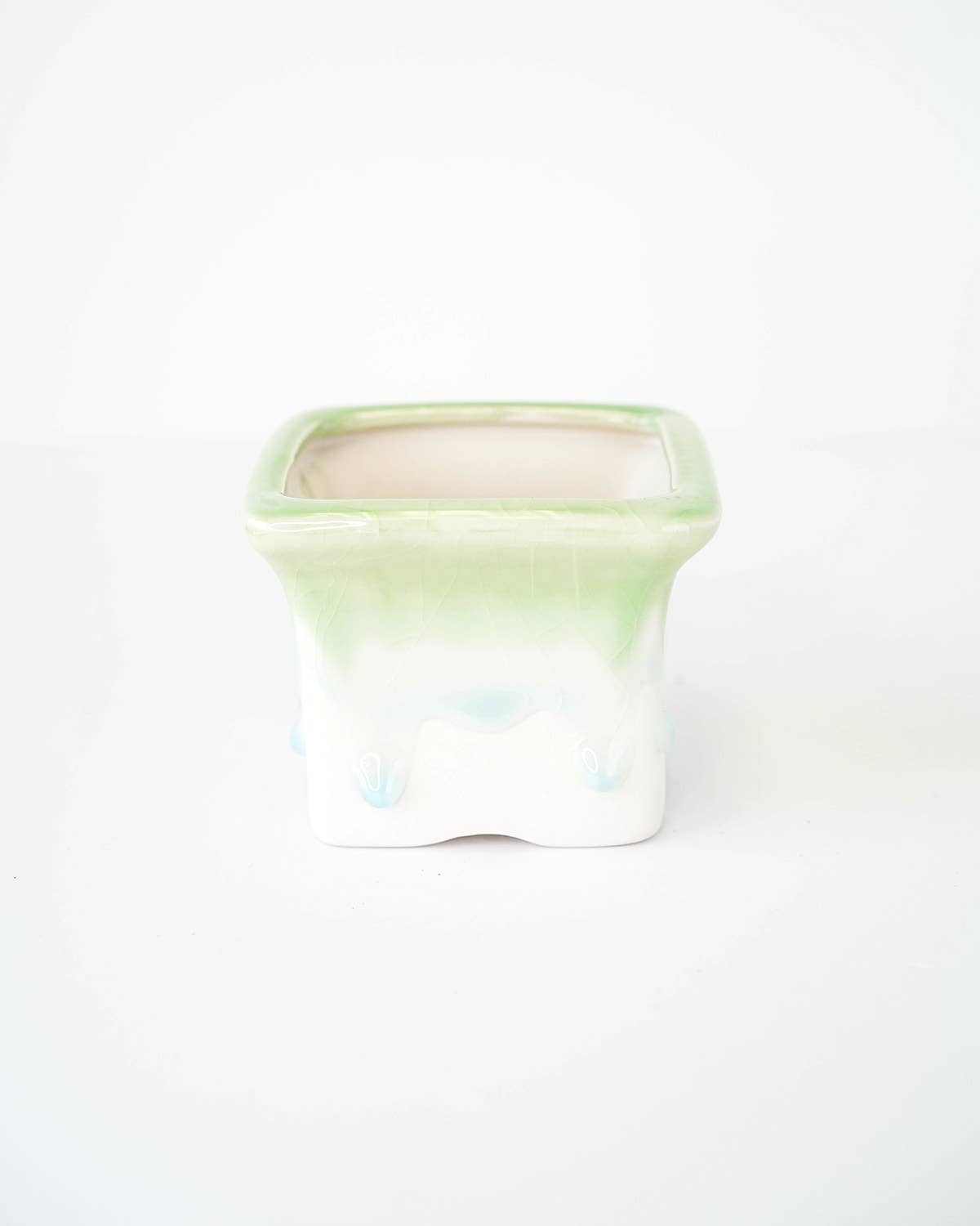 Dripping Glazed Vessel - Green