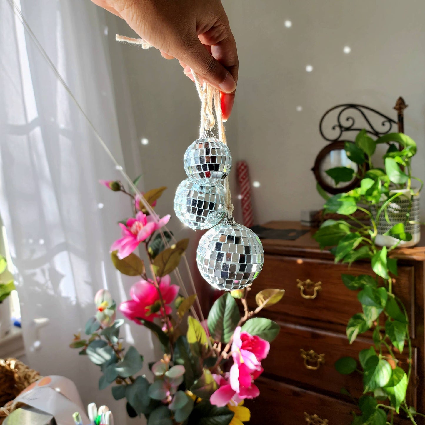Disco Ball Charms, Car Accessories, Boho & Retro Home Decor