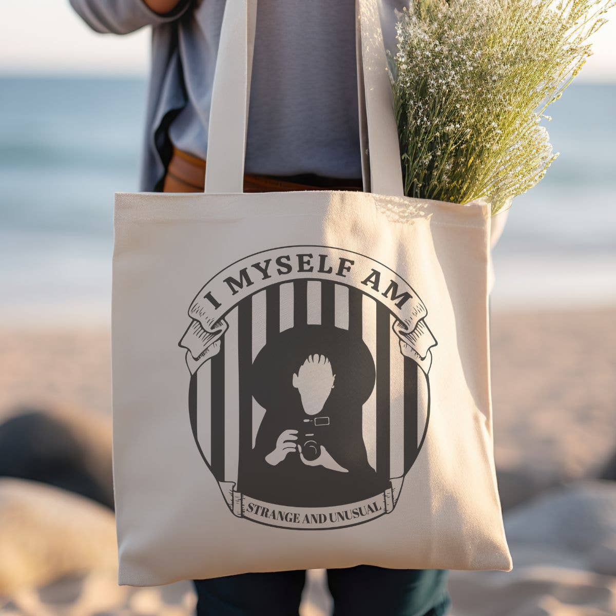 I Myself am Strange and Unusual Halloween Canvas Tote Bag