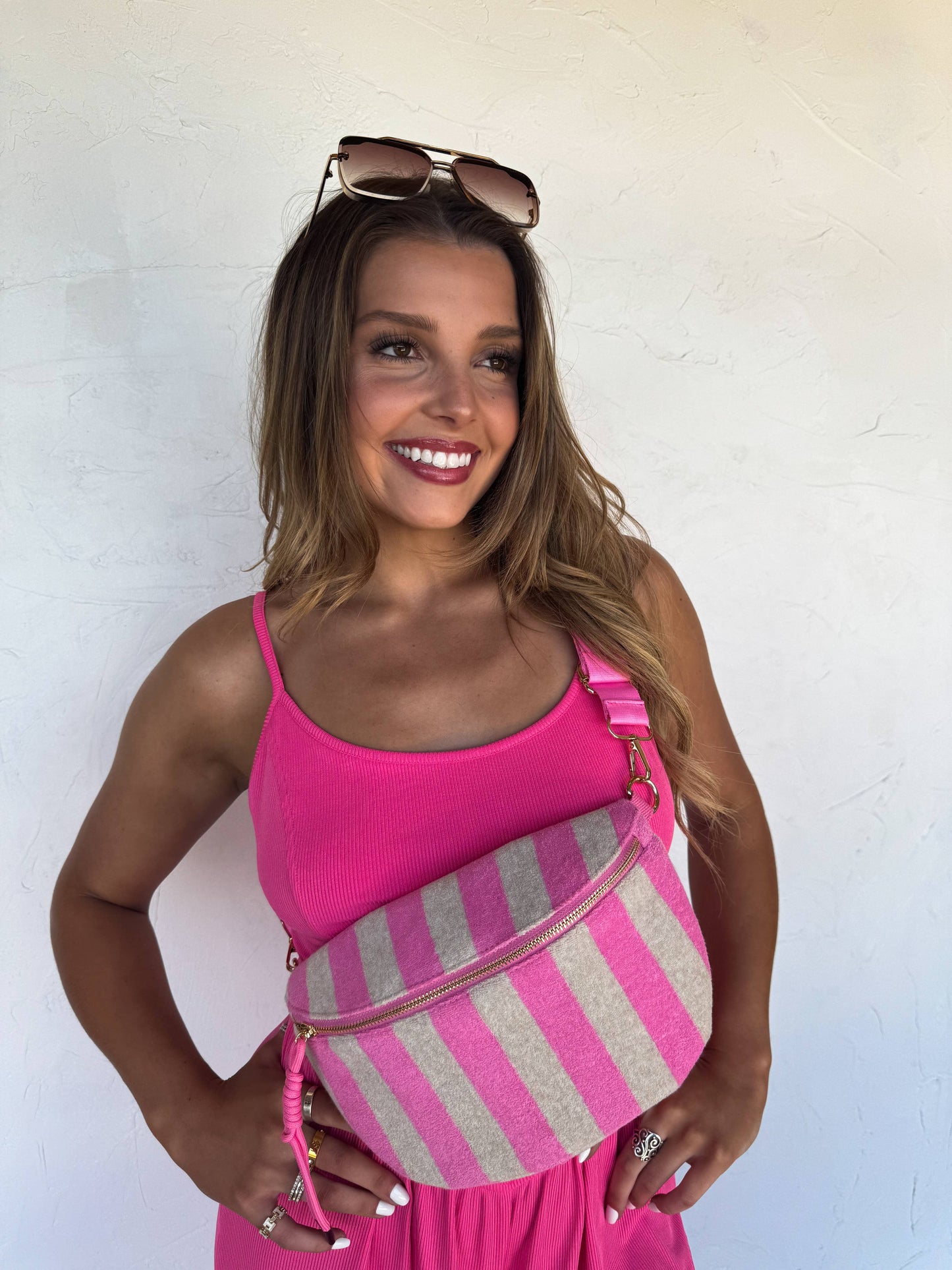 STRIPE TERRY BUM BAG