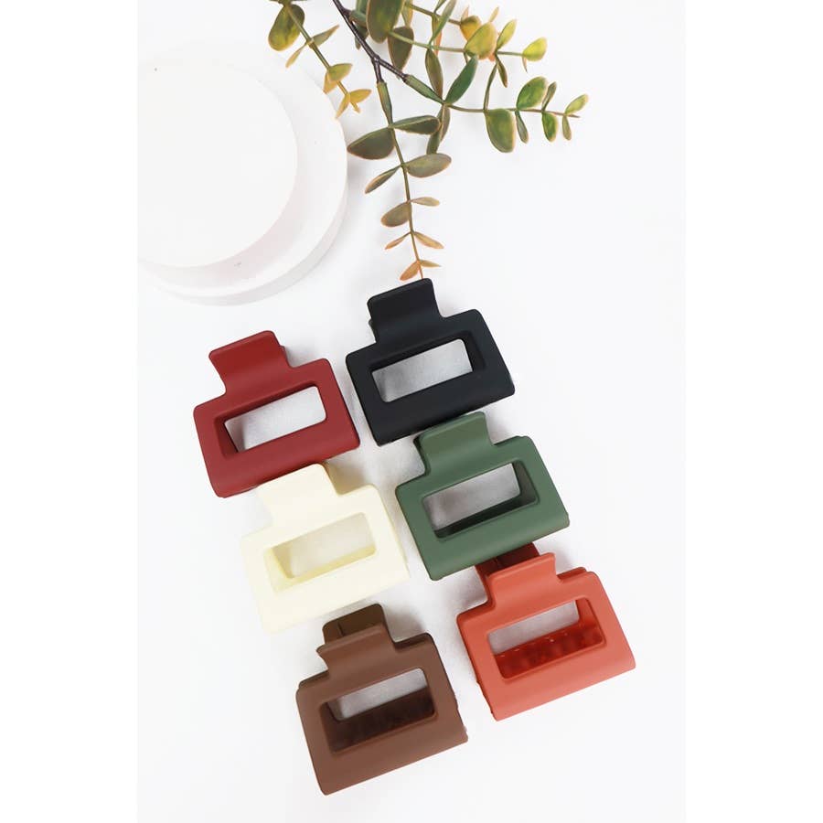 Matte Small Cut Out Rectangle Hair Claw