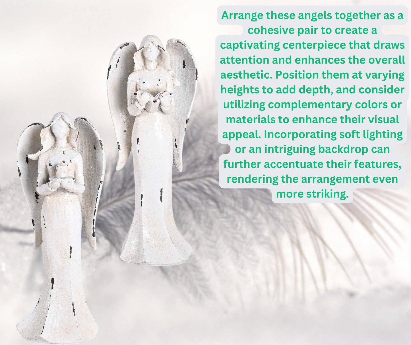 Angel Figurine Distressed Holding Book