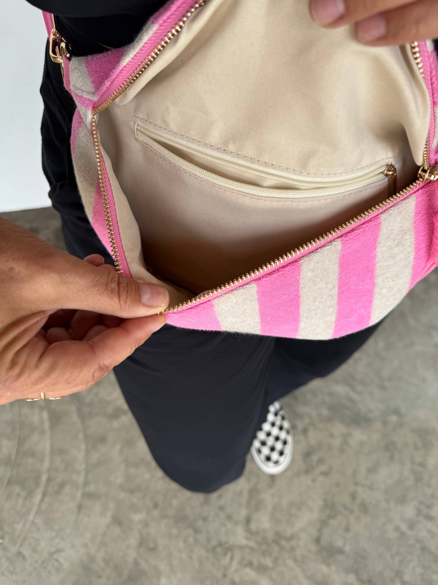 STRIPE TERRY BUM BAG