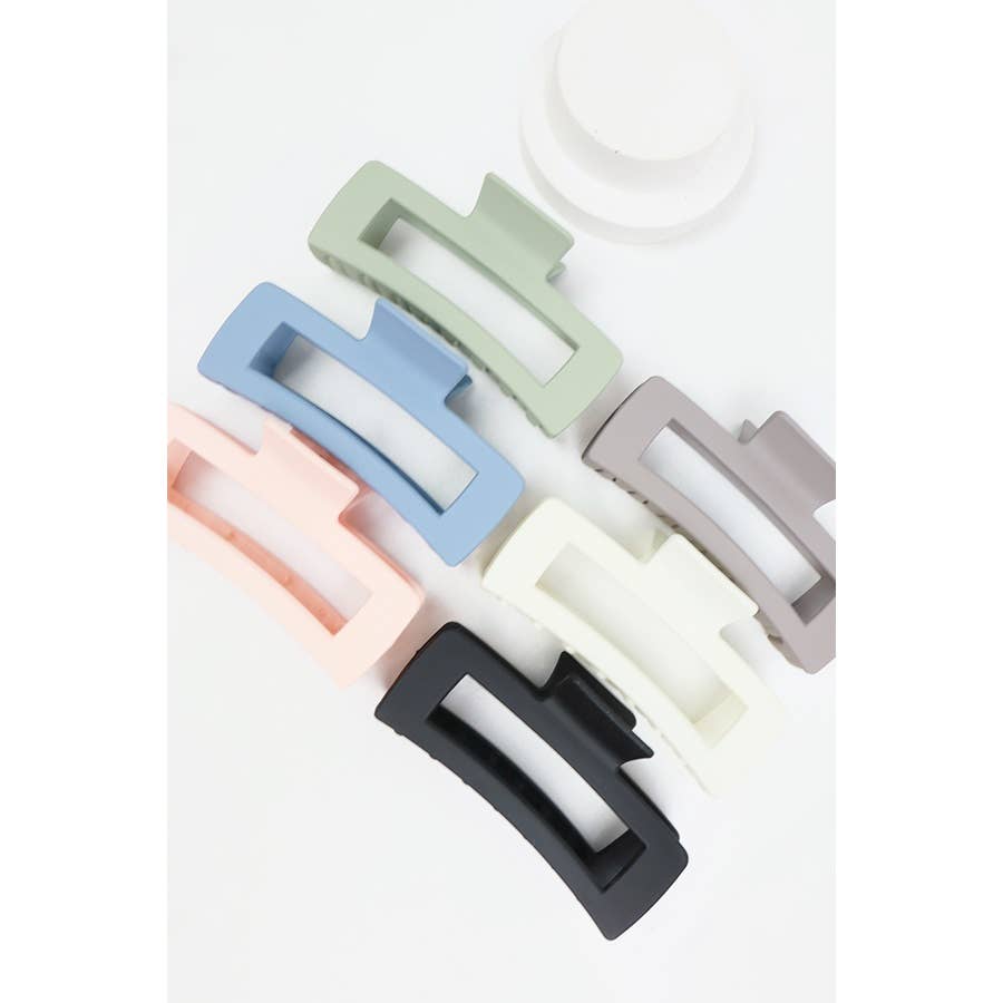 Matte Jumbo Cut Out Rectangle Hair Claw