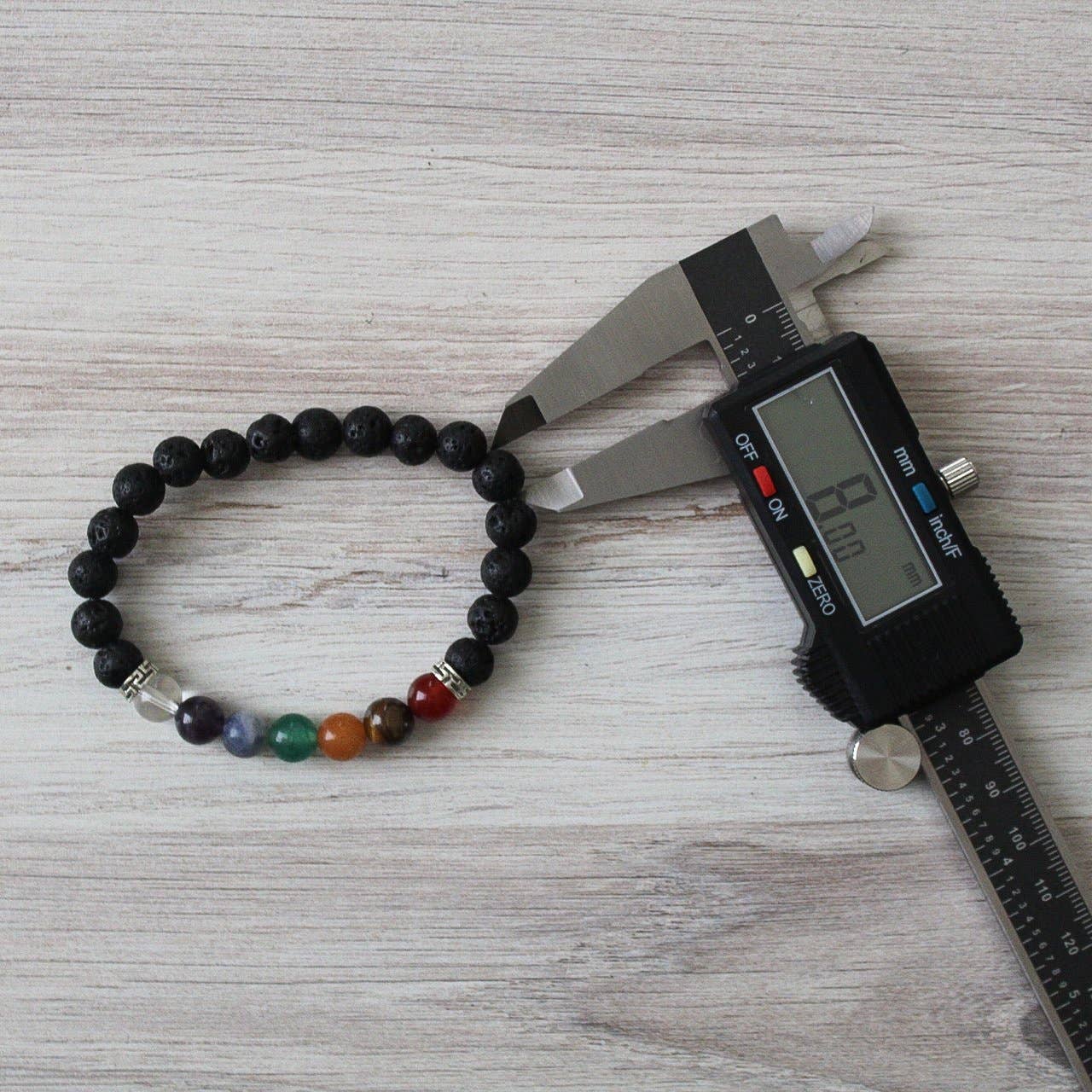 Seven Chakra Bracelet with Lava Beads 8mm