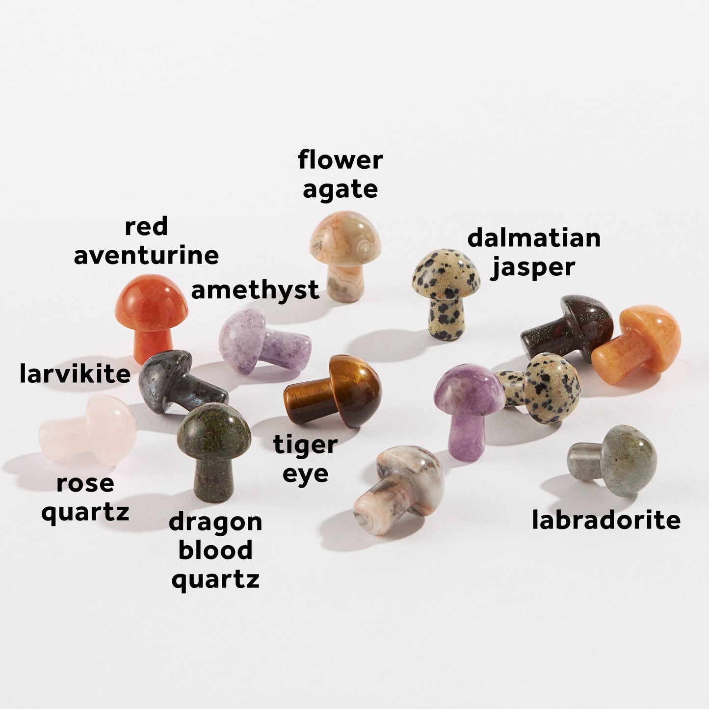 Assorted Carved Crystal Mini Mushrooms 🍄-Random Color Chosen