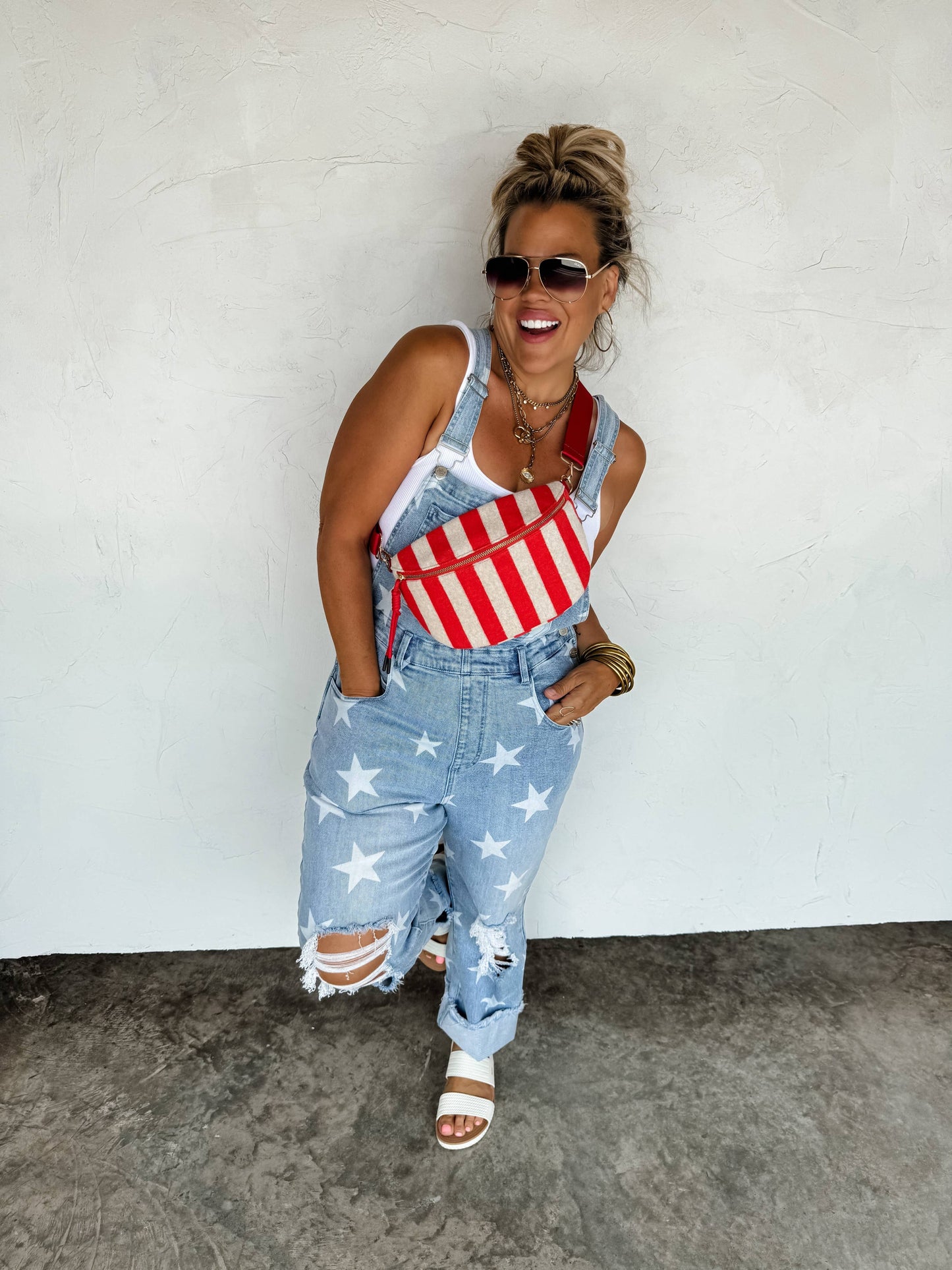 STRIPE TERRY BUM BAG