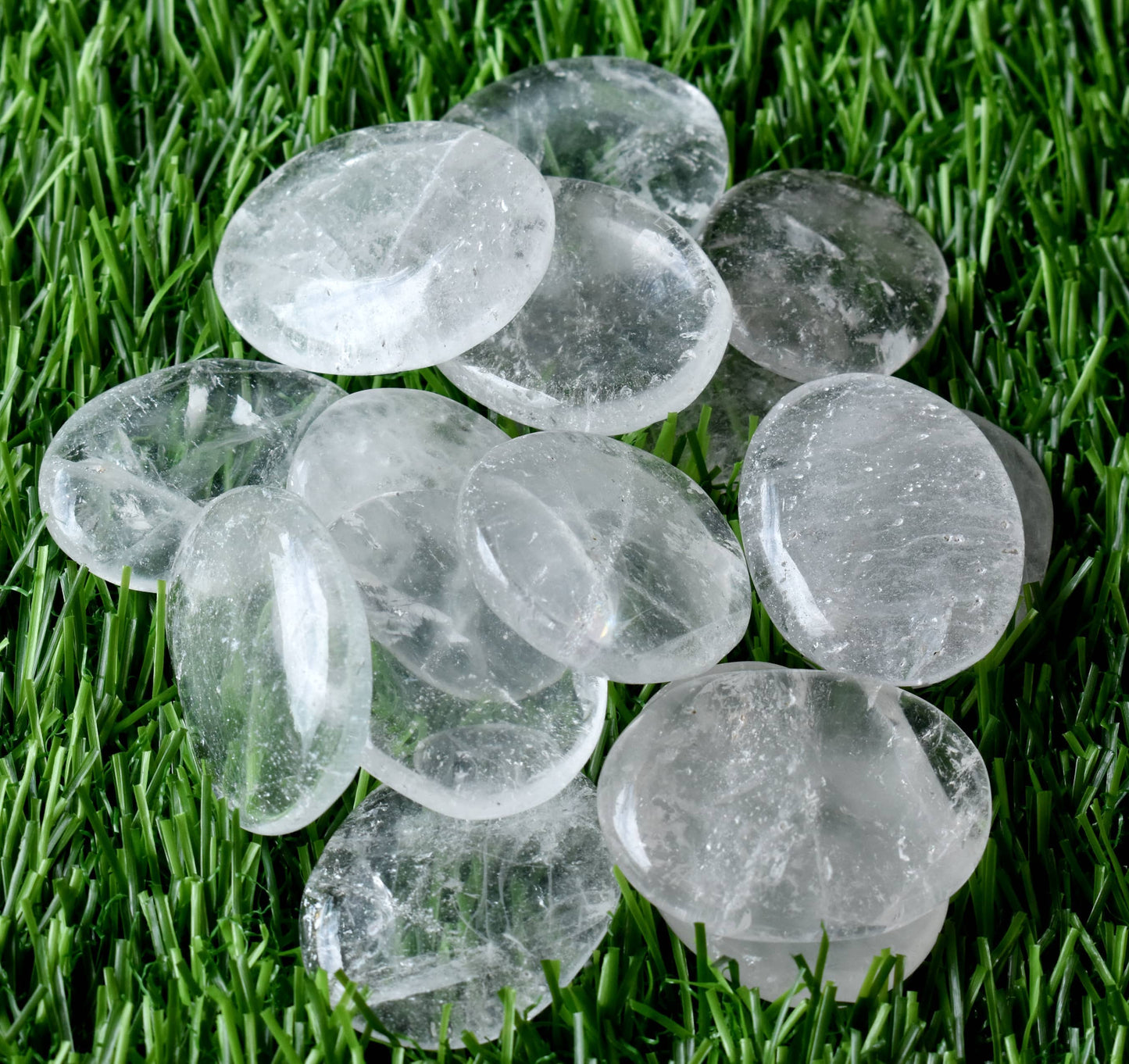 Crystal Quartz Worry Stone, Natural Palm Stone