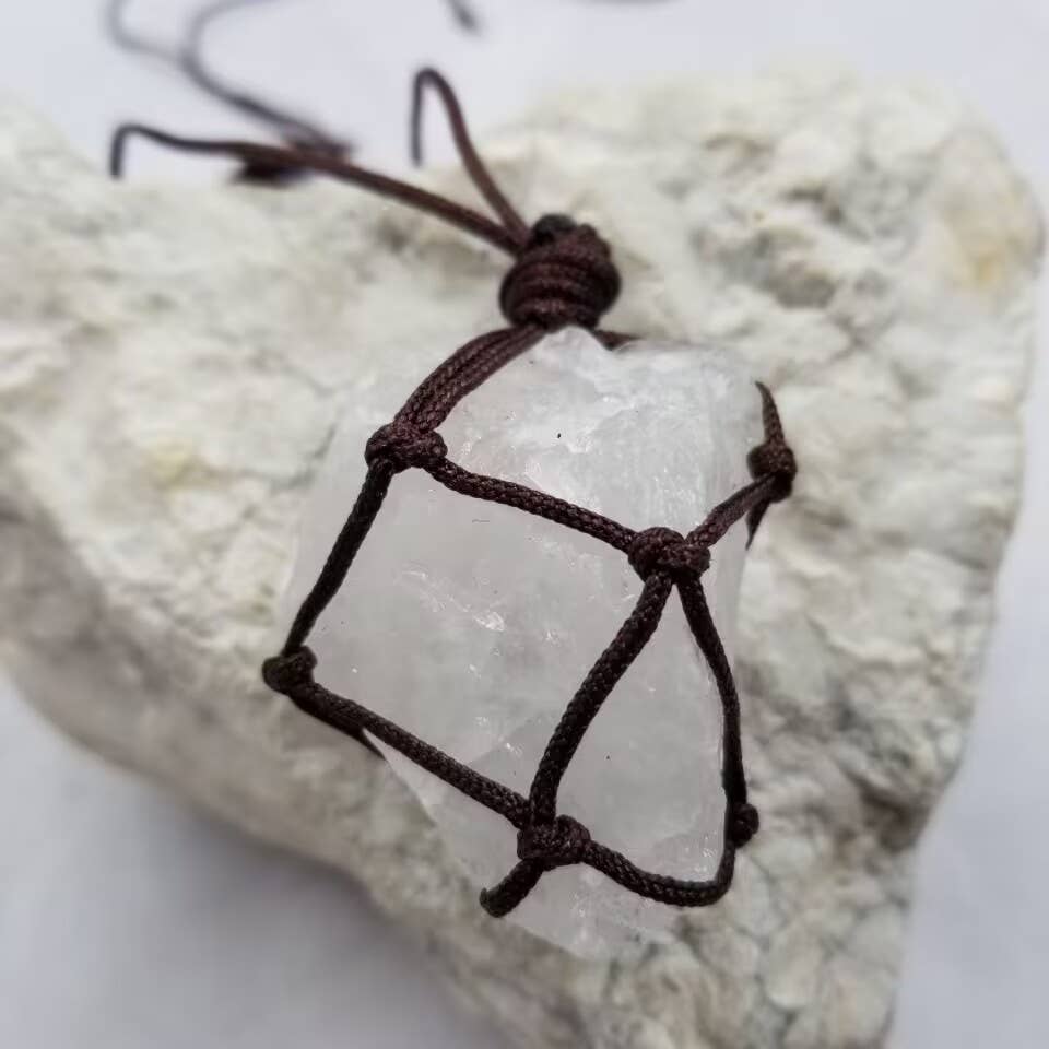 Natural Crystal Interchangable Cage Necklaces