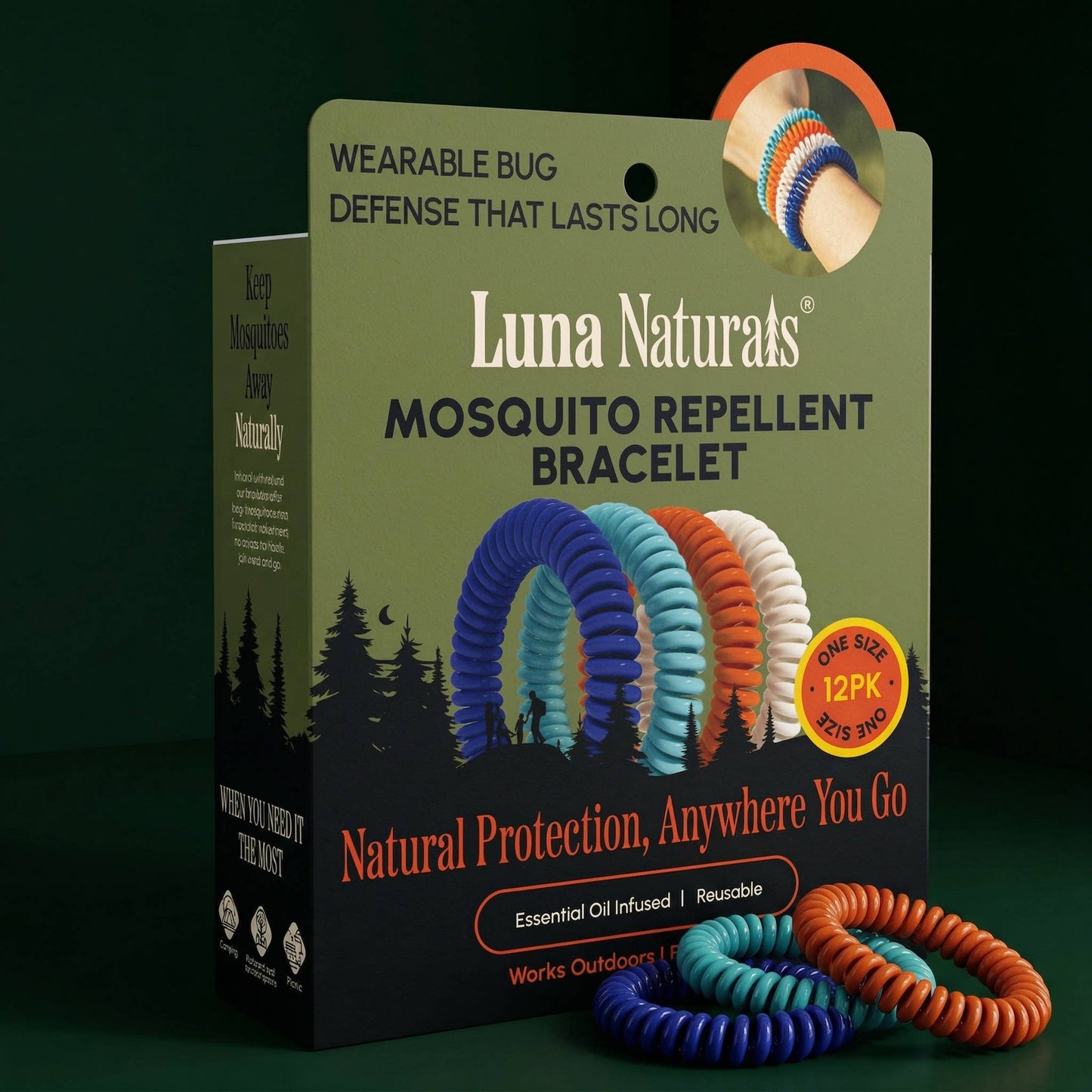 Mosquito Repellent Bracelet | Natural Scent | 12 Pack