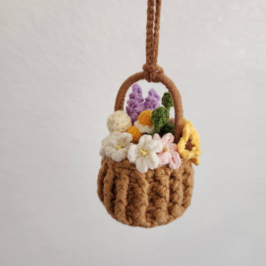 Crochet Floral Hanging Basket | Handmade Boho Home Décor