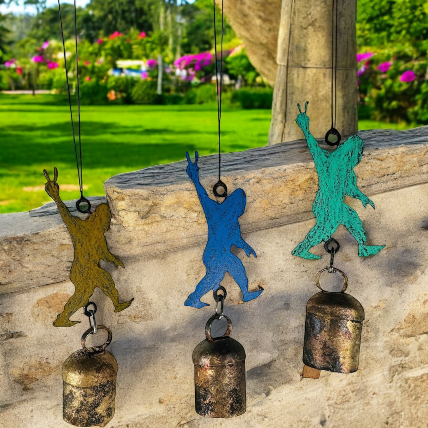Bigfoot wind chime Peace sign ornament cheap affordable gift