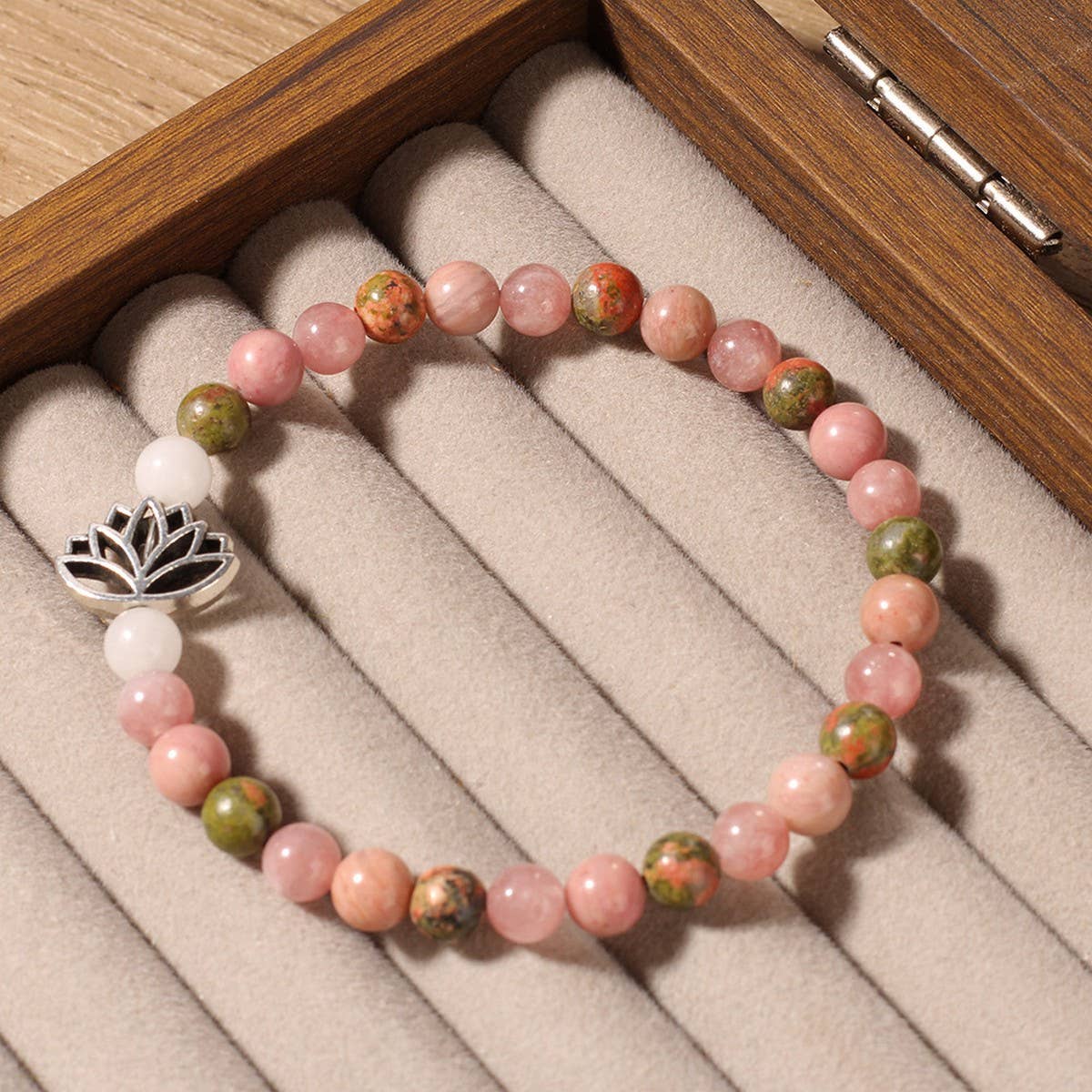 Rose Rutilated Quartz Pink Crystal Bracelet