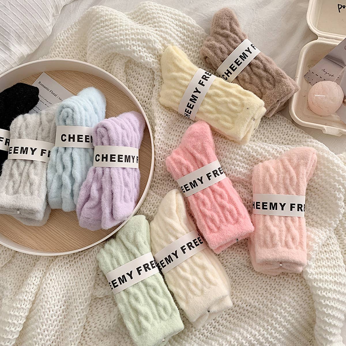 Cozy Thick Plush Hemp-Knit Socks