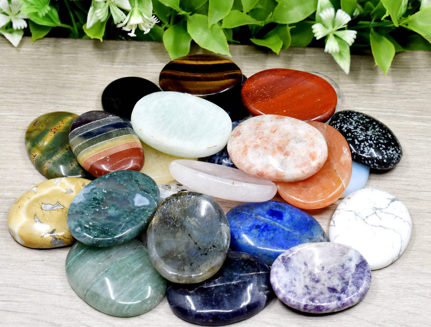 Gemstone Worry Stones, Palm Stone, Thumb Stone-Random