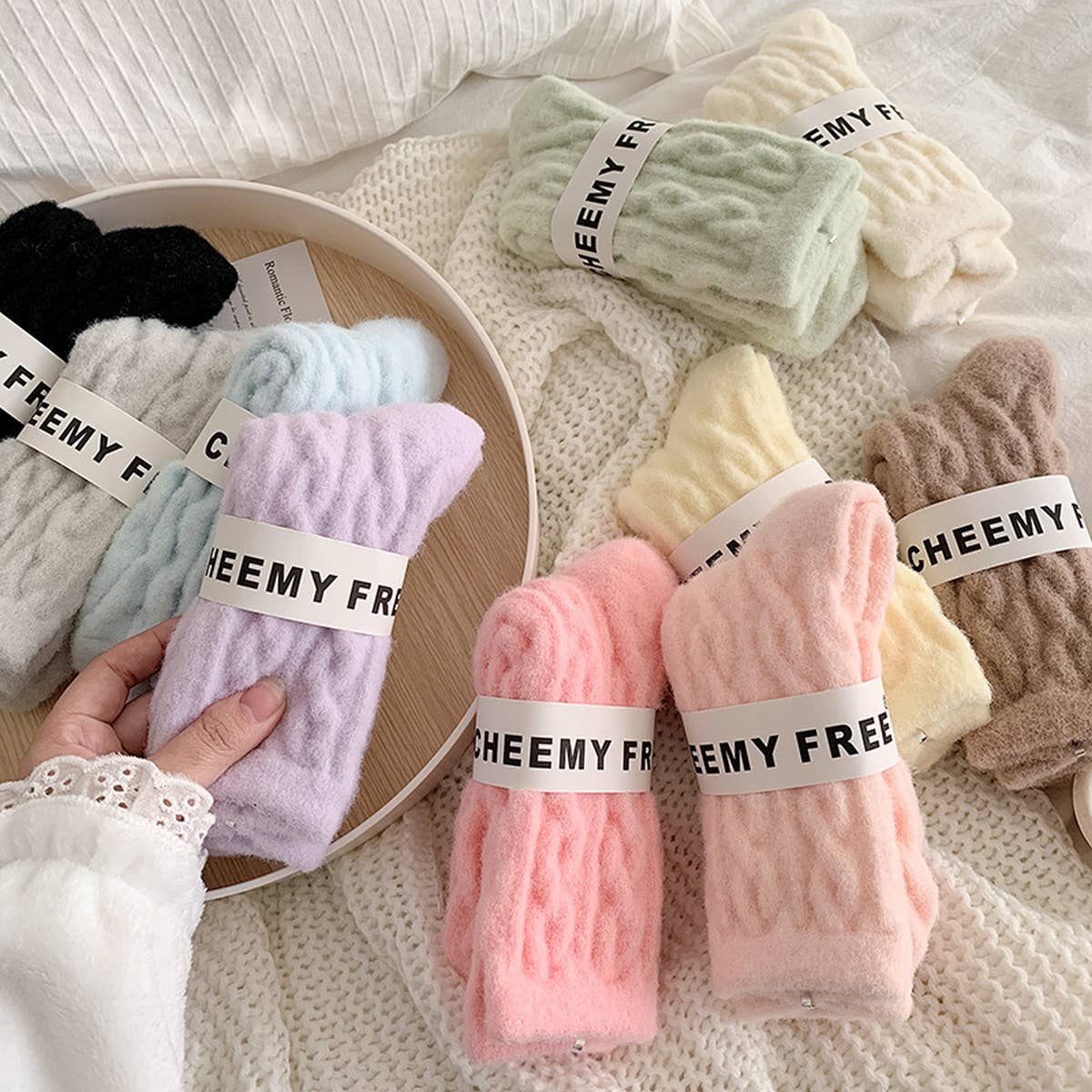 Cozy Thick Plush Hemp-Knit Socks