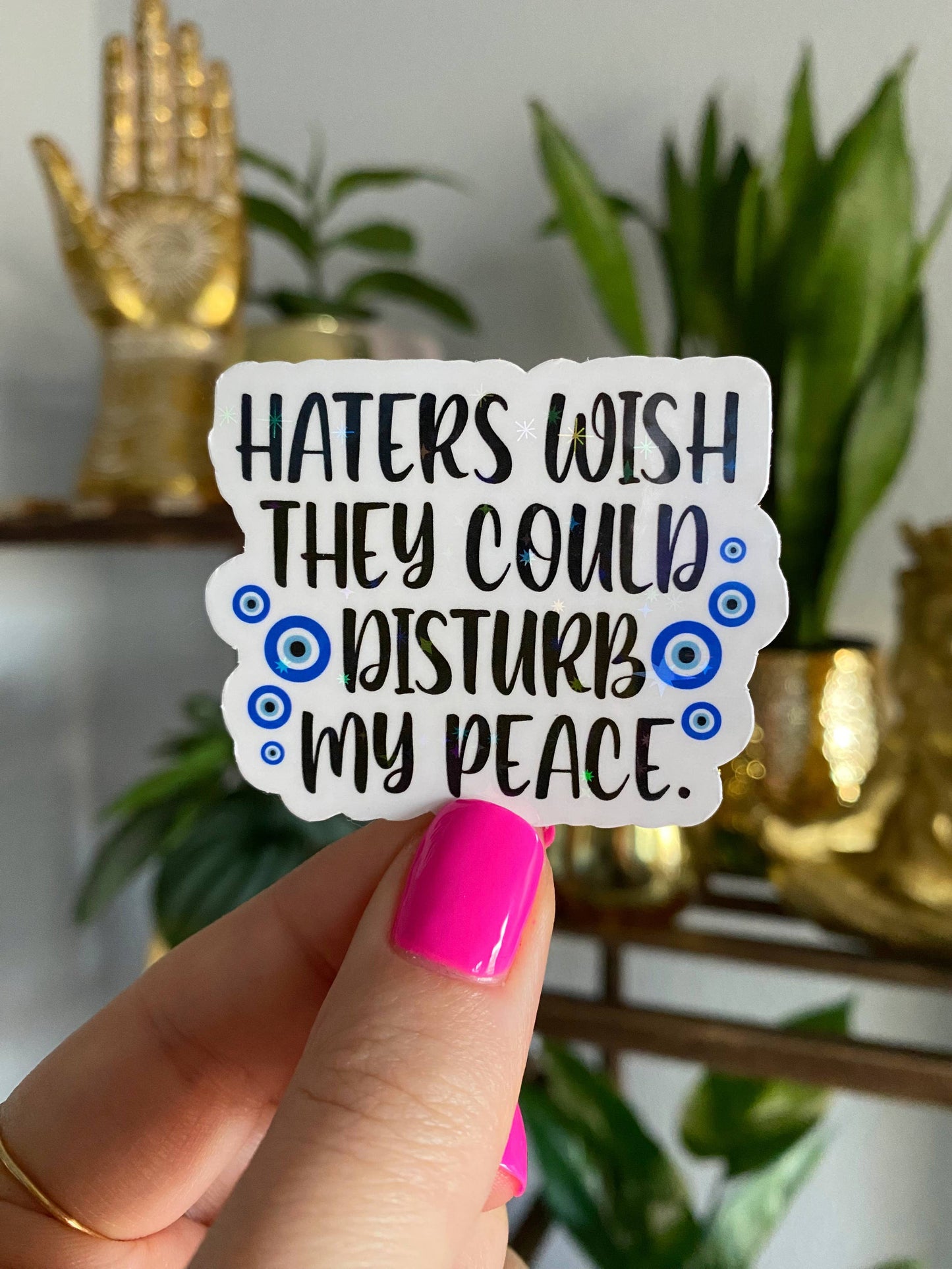Haters wish they could disturb stickers (holographic)
