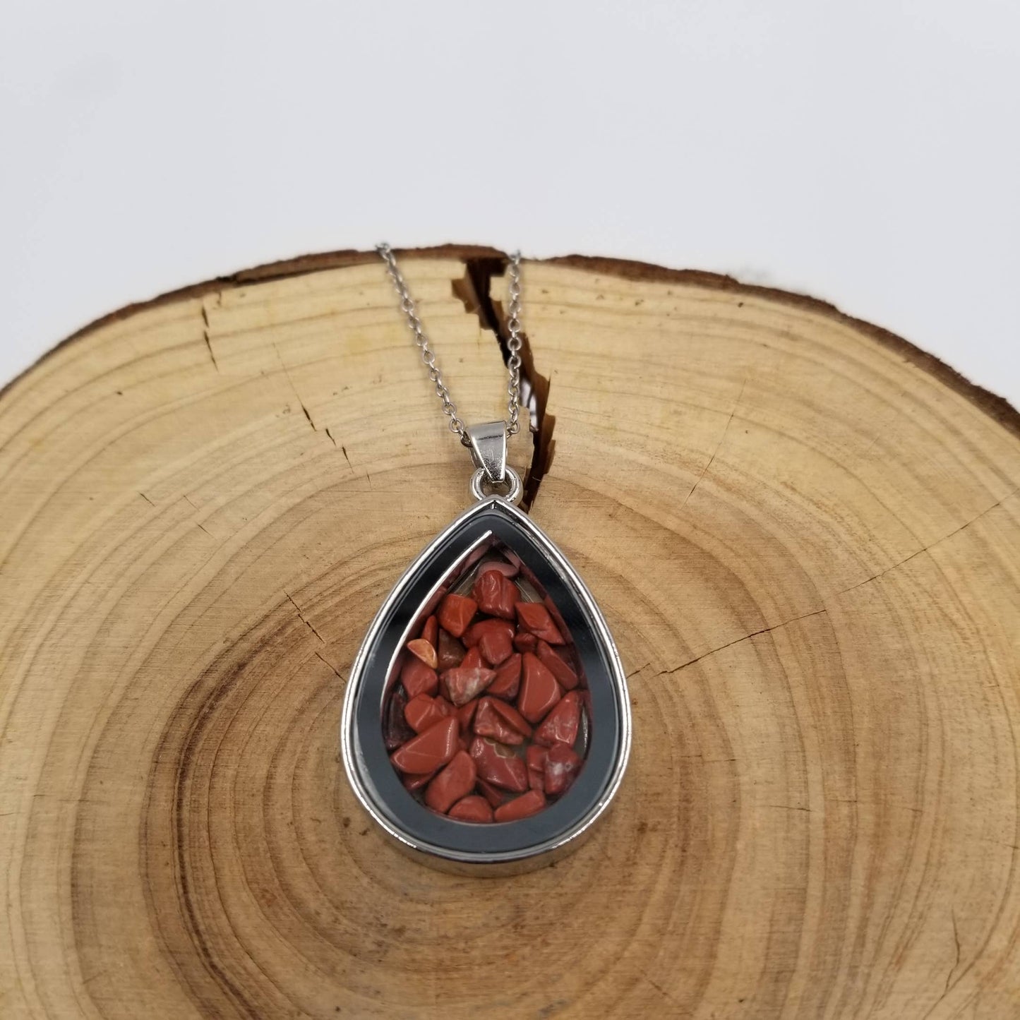 Natural Crushed Stone Wishing Necklace