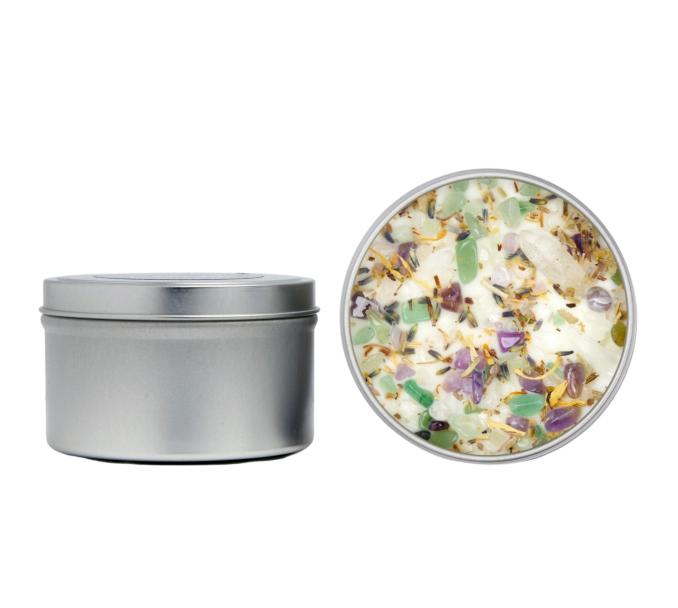 Healing Energy Candle - Herb, Flower, & Crystal Candles