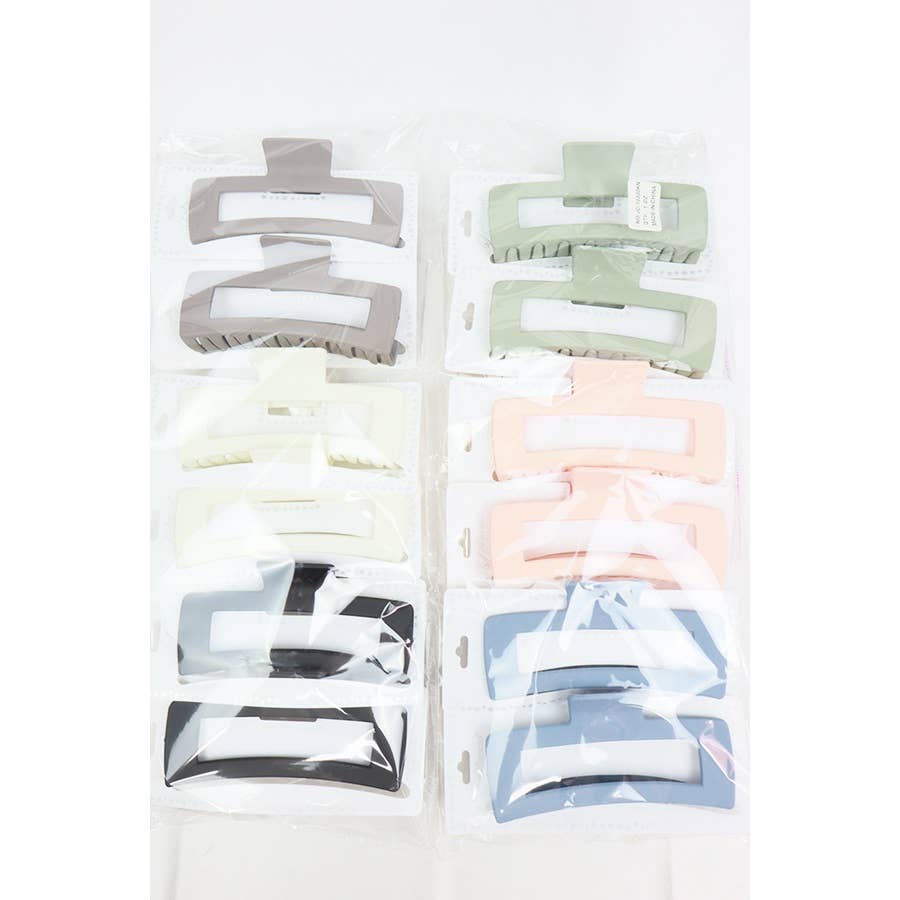 Matte Jumbo Cut Out Rectangle Hair Claw