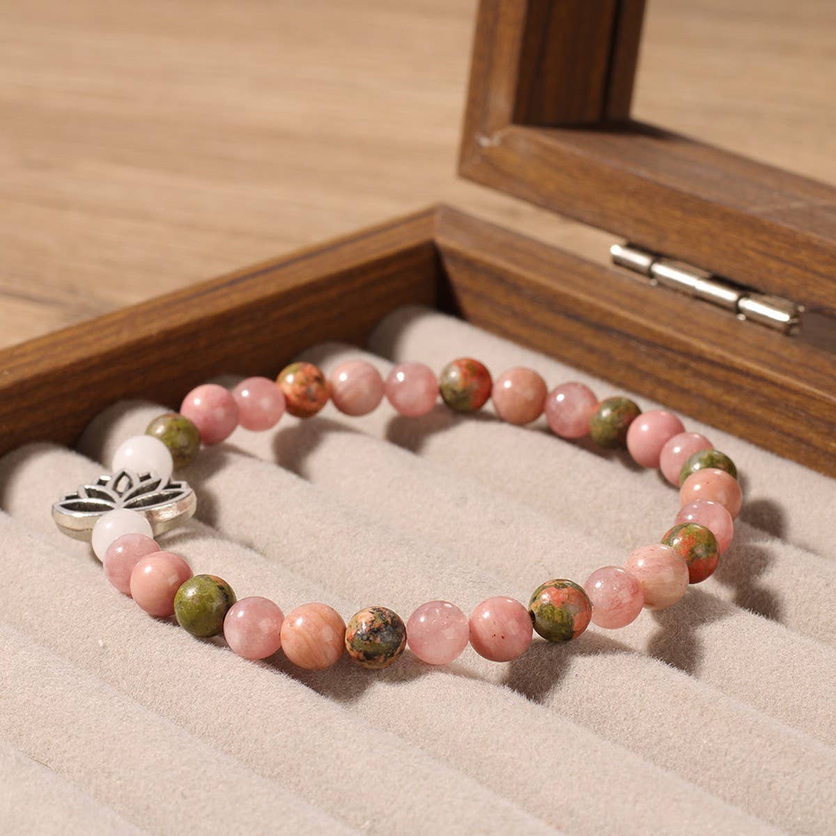Rose Rutilated Quartz Pink Crystal Bracelet