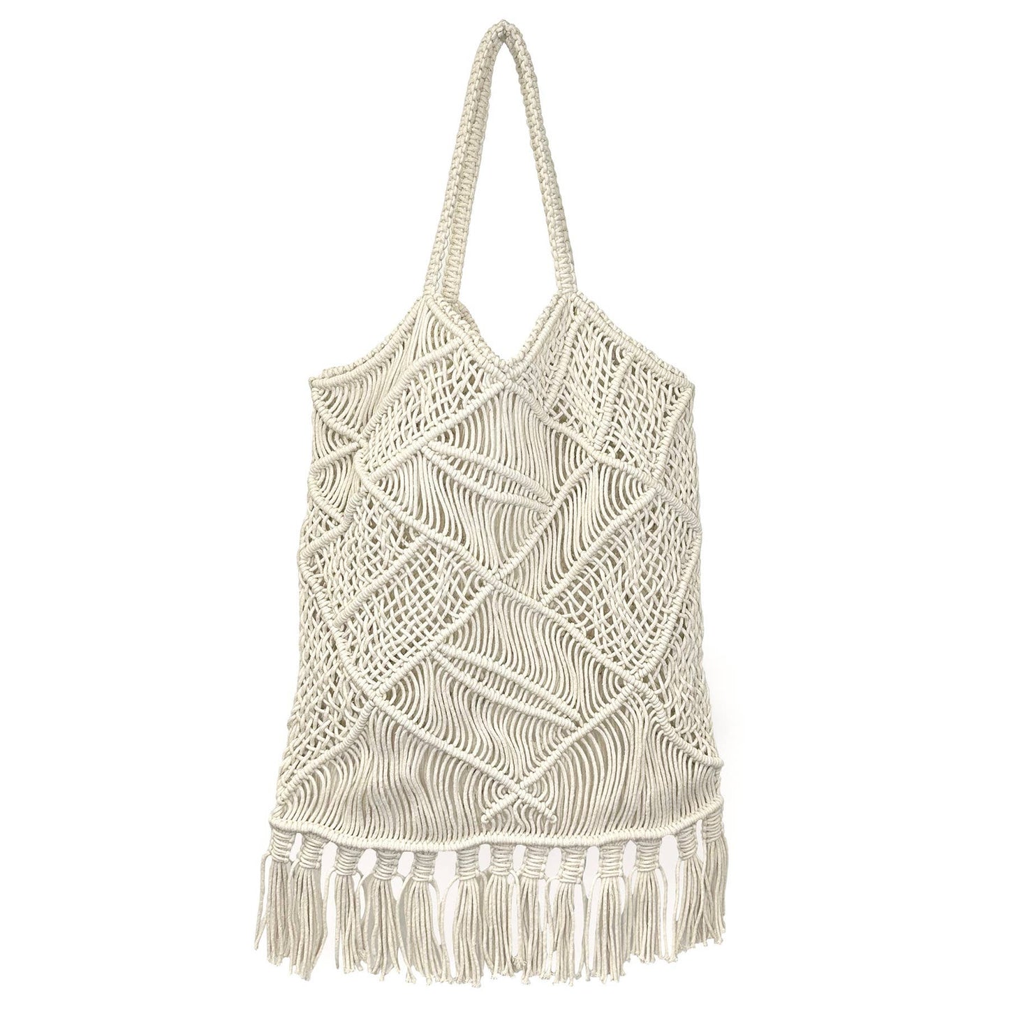 Adira Woven Cotton Macrame Large Fringe Bags