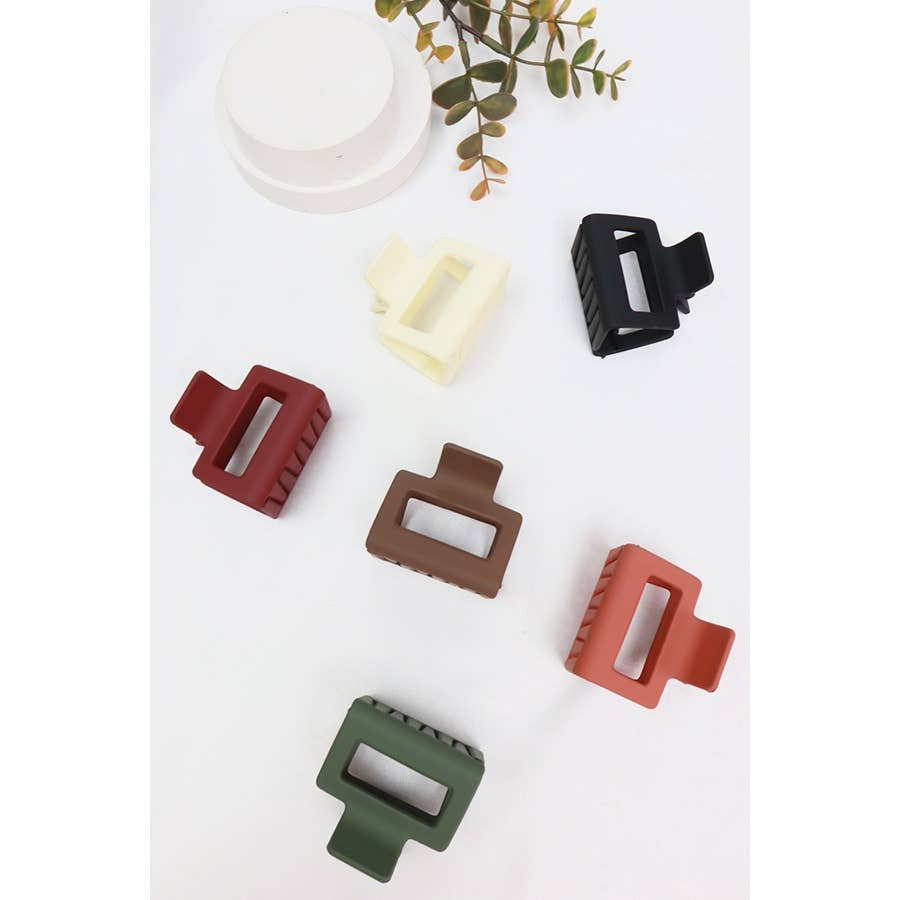Matte Small Cut Out Rectangle Hair Claw