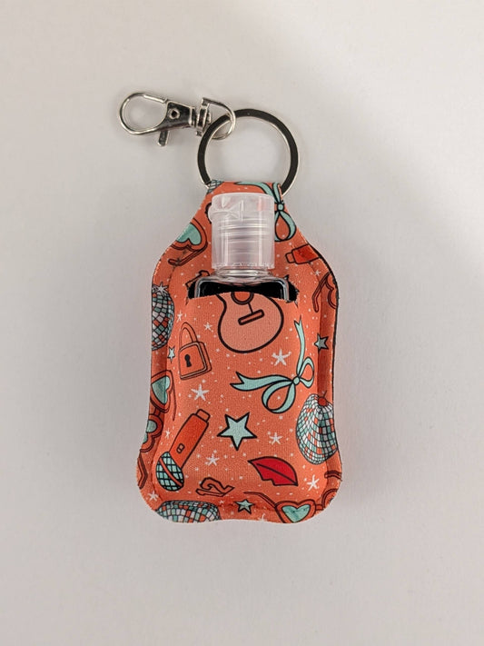 Orange Show Doodle Hand Sanitizer Keychain Holder