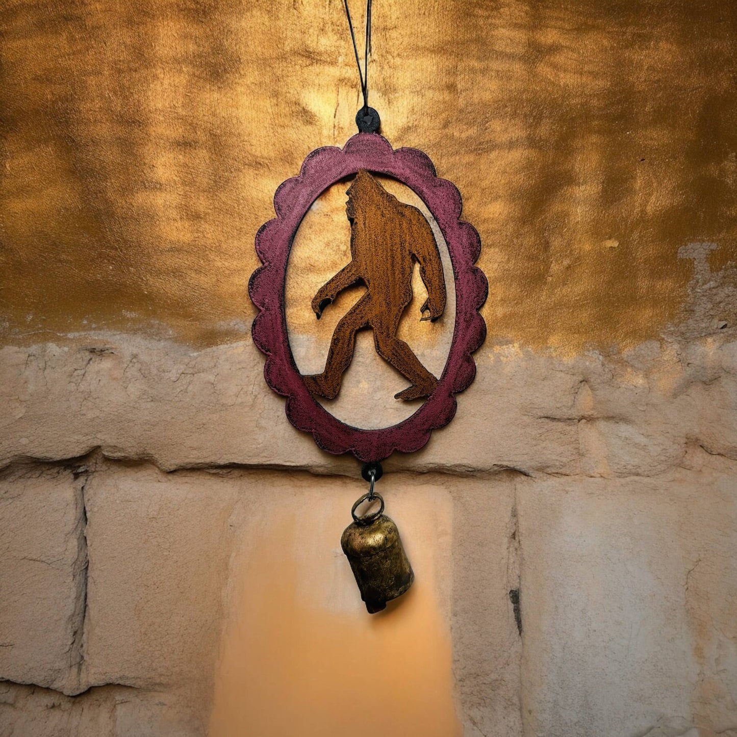 Bigfoot Wind Chime Green Sasquatch yeti Nana Bell Northwest lodge