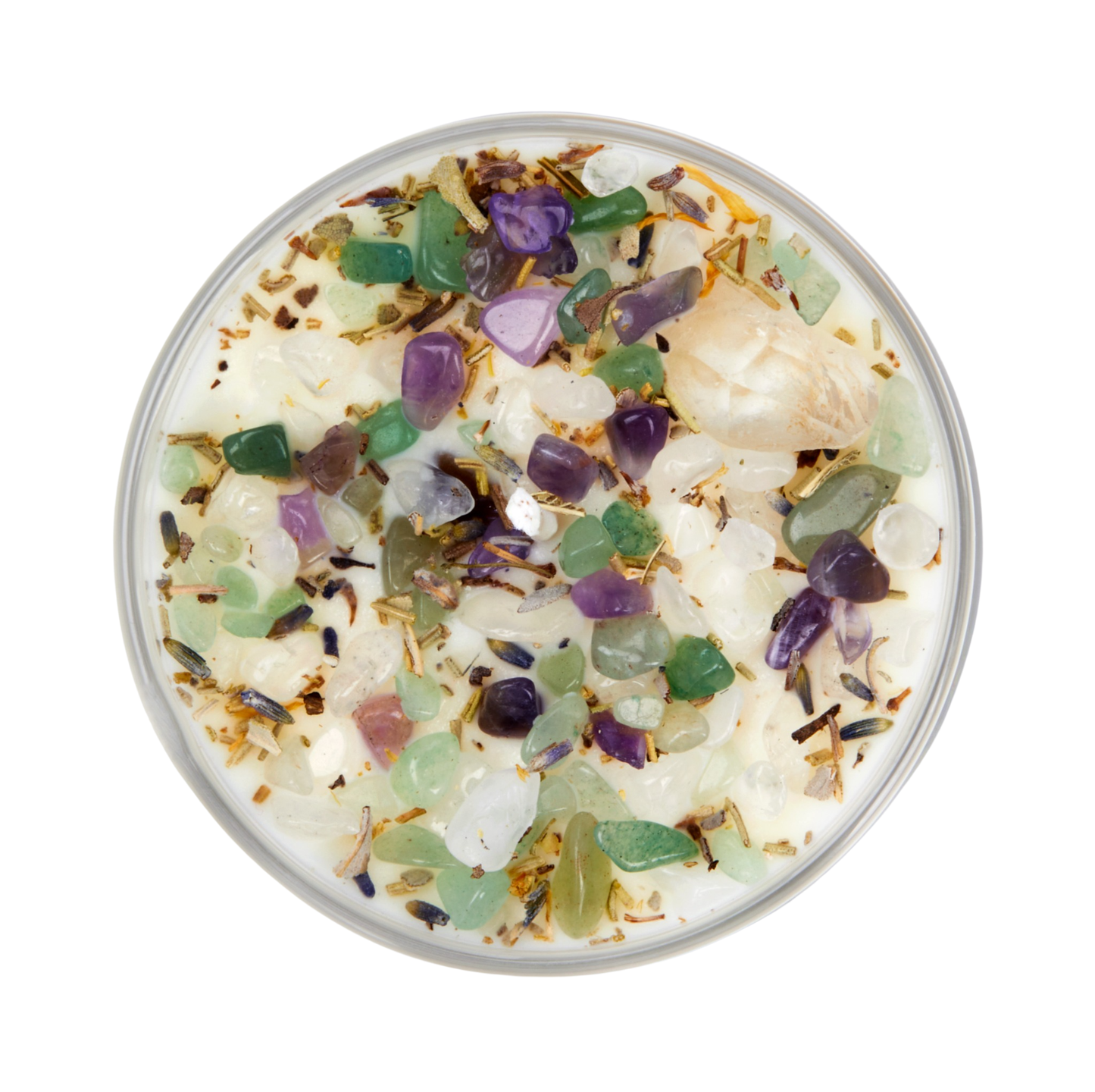 Healing Energy Candle - Herb, Flower, & Crystal Candles