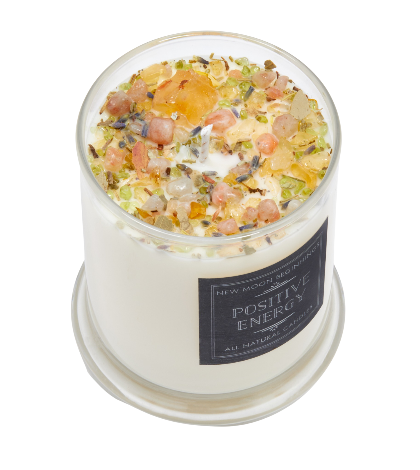 Positive Energy Candle Round Tin- Soy Candles - Herb & Crystal Candle