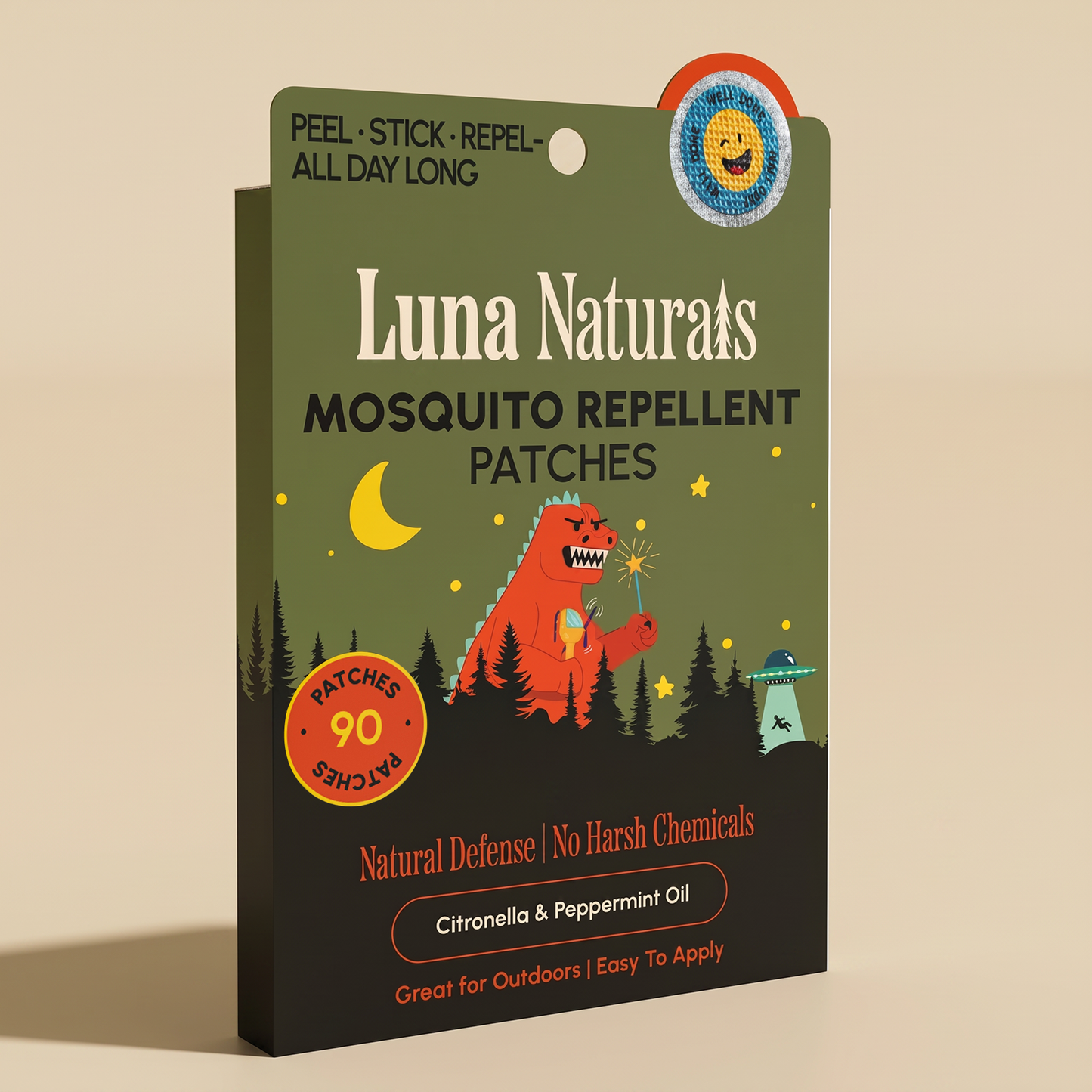 Kids Mosquito Repellent Patches | Fresh & Herbal | 90 Pack