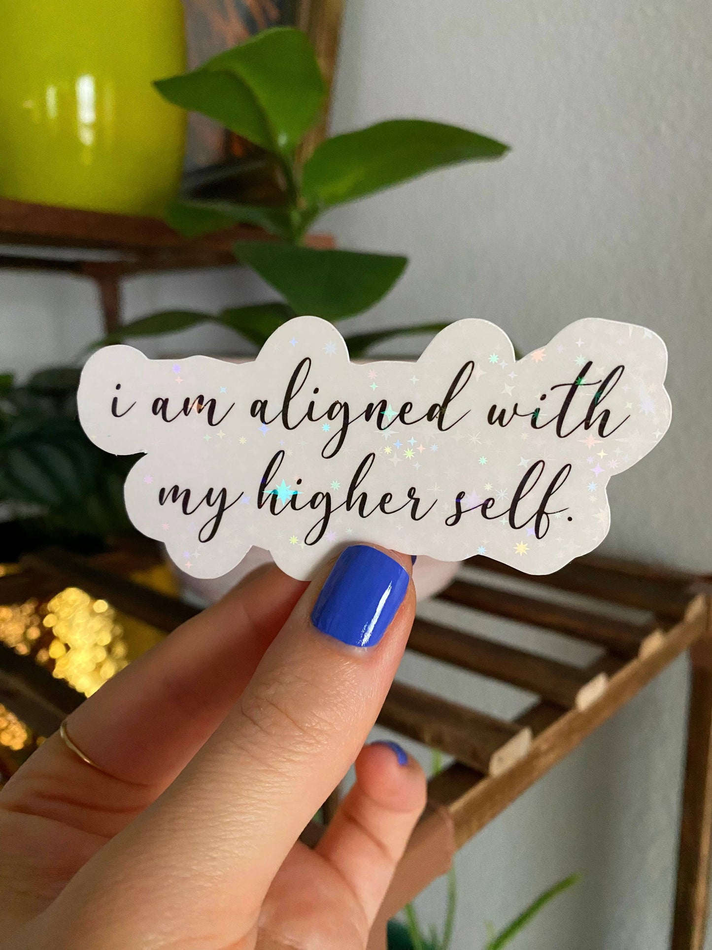 I am aligned with my higher self sticker / Spiritual sticker (holographic)