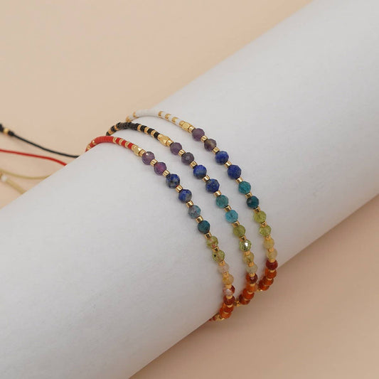 COLORFUL GRADIENT NATURAL STONE RICE BEAD BRACELET_CWMM3849