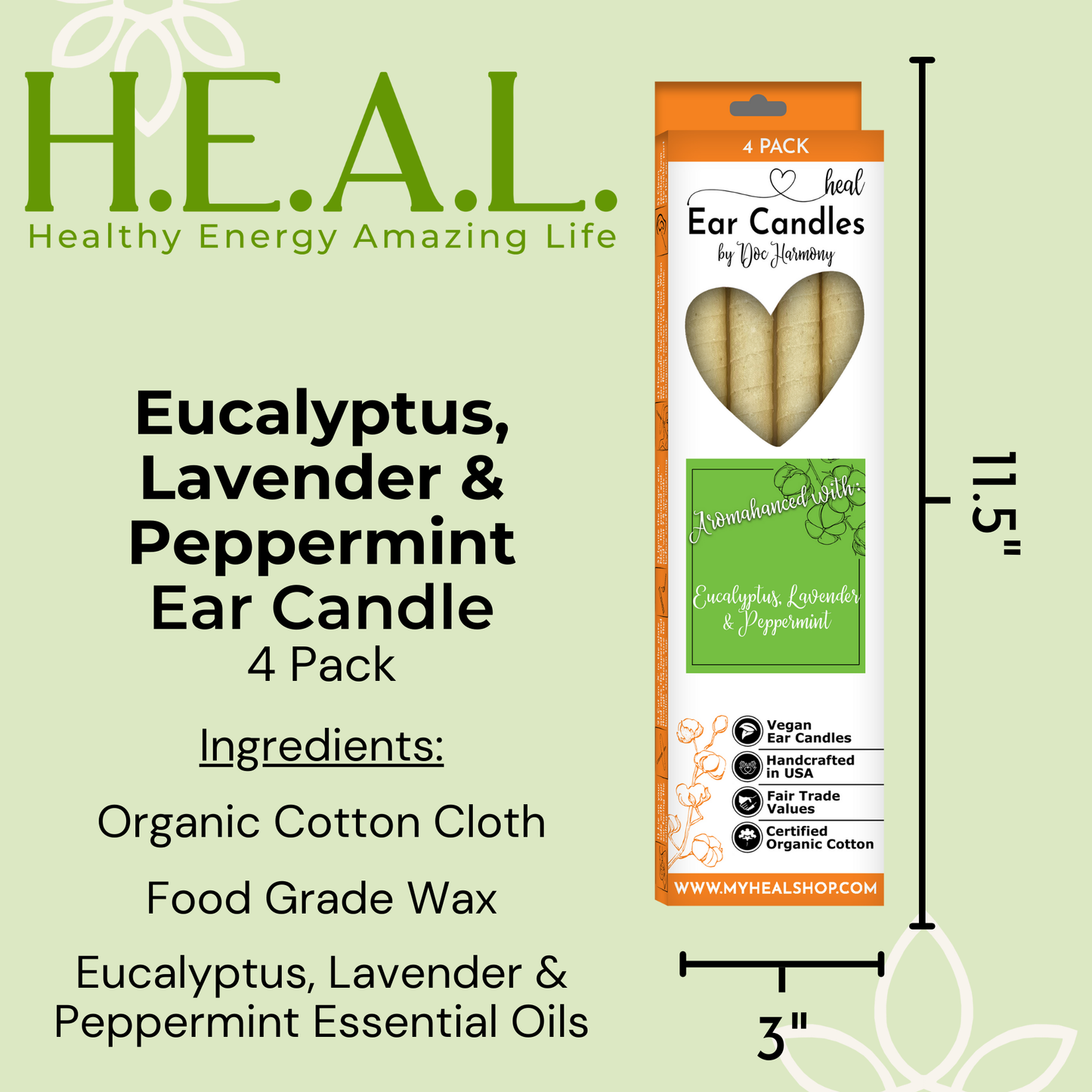 Eucalyptus, Lavender & Peppermint Ear Candles by Doc Harmony