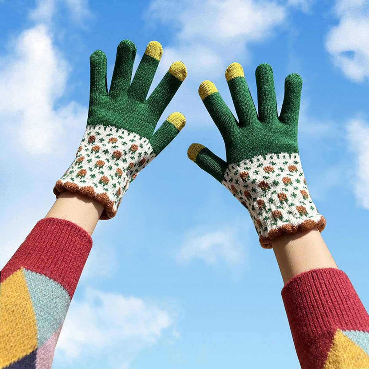 Cute Knit Gloves for Women – Touchscreen Warm
