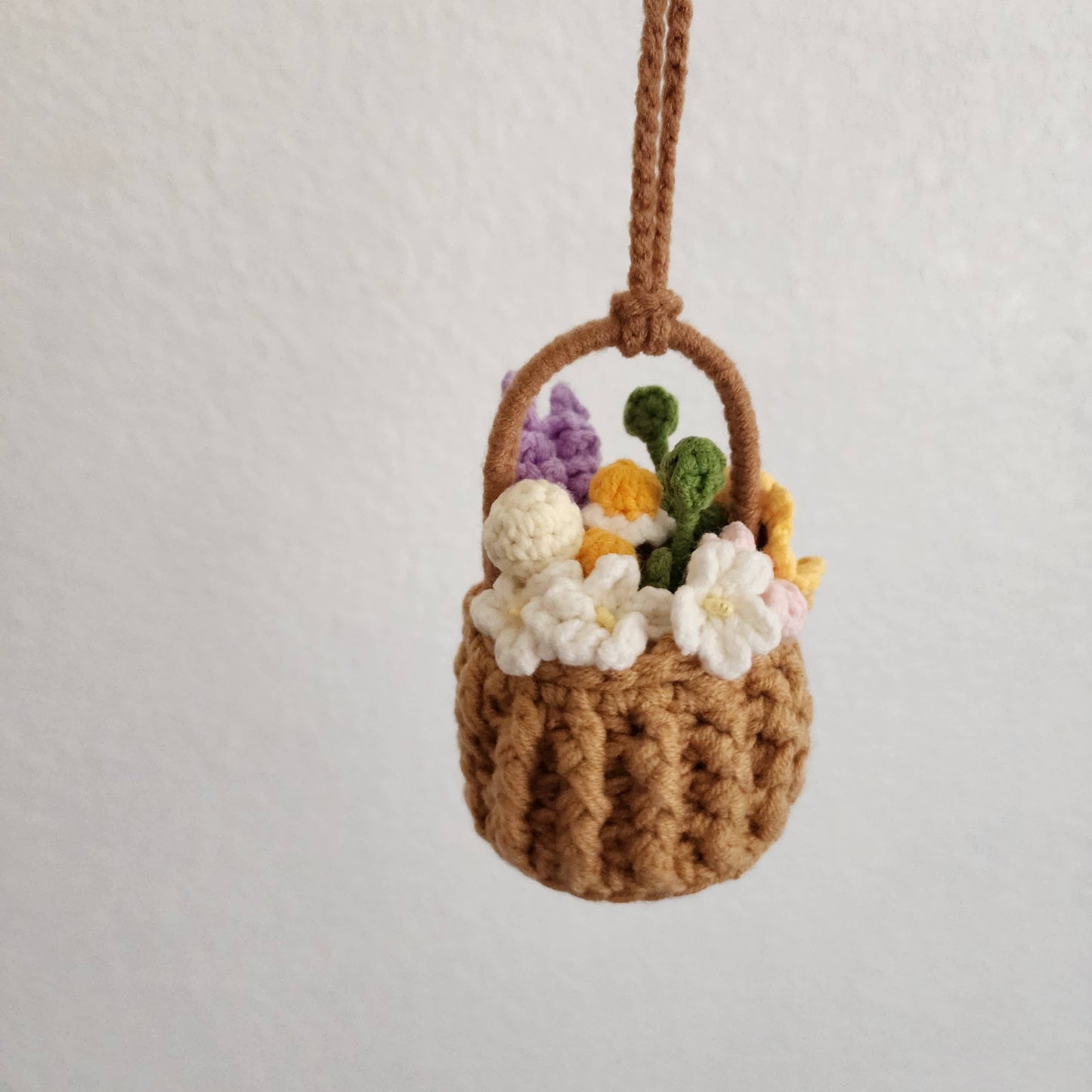 Crochet Floral Hanging Basket | Handmade Boho Home Décor