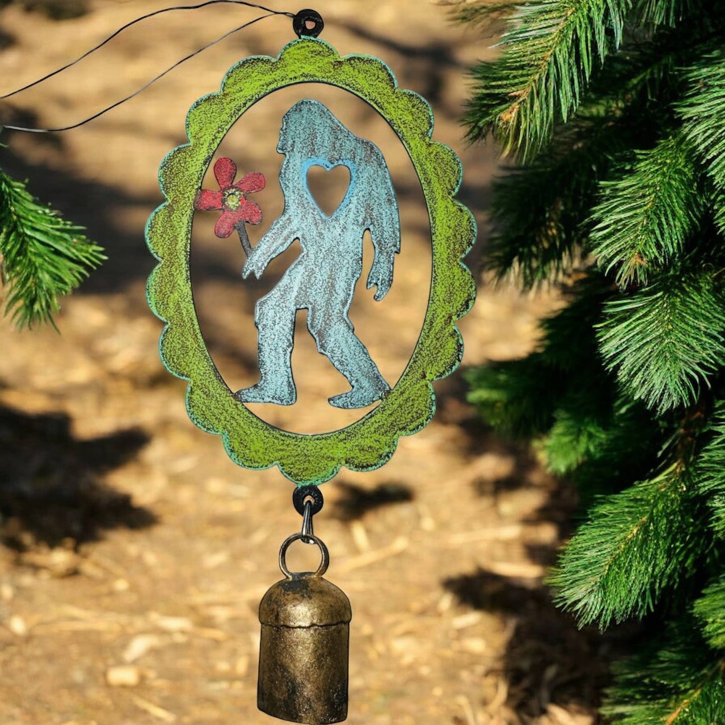 Bigfoot Flower Wind Chime Sasquatch bell Yeti Northwest souvenir  