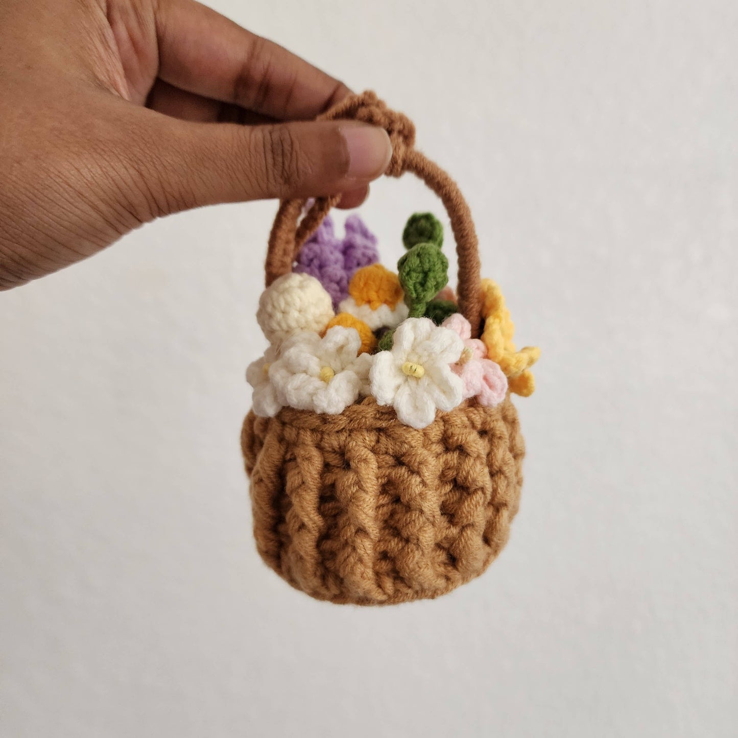 Crochet Floral Hanging Basket | Handmade Boho Home Décor