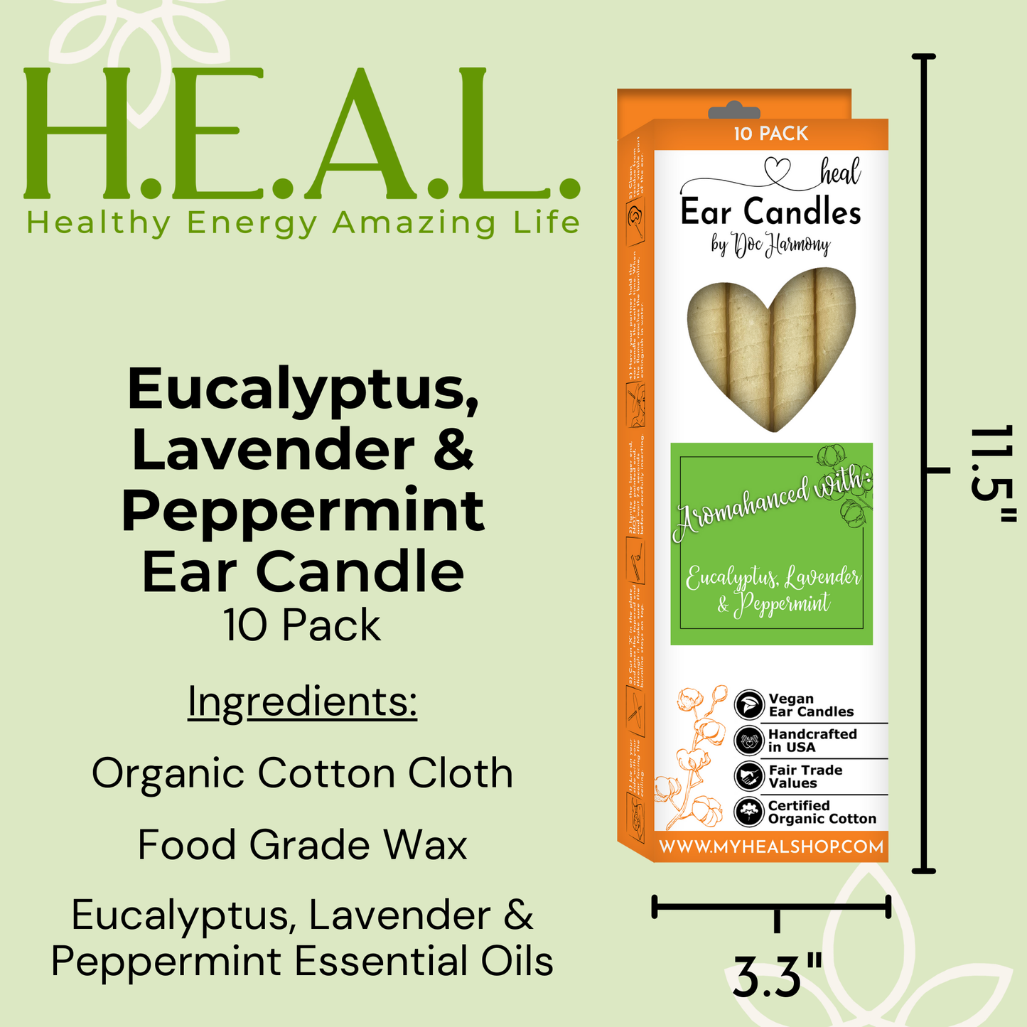 Eucalyptus, Lavender & Peppermint Ear Candles by Doc Harmony
