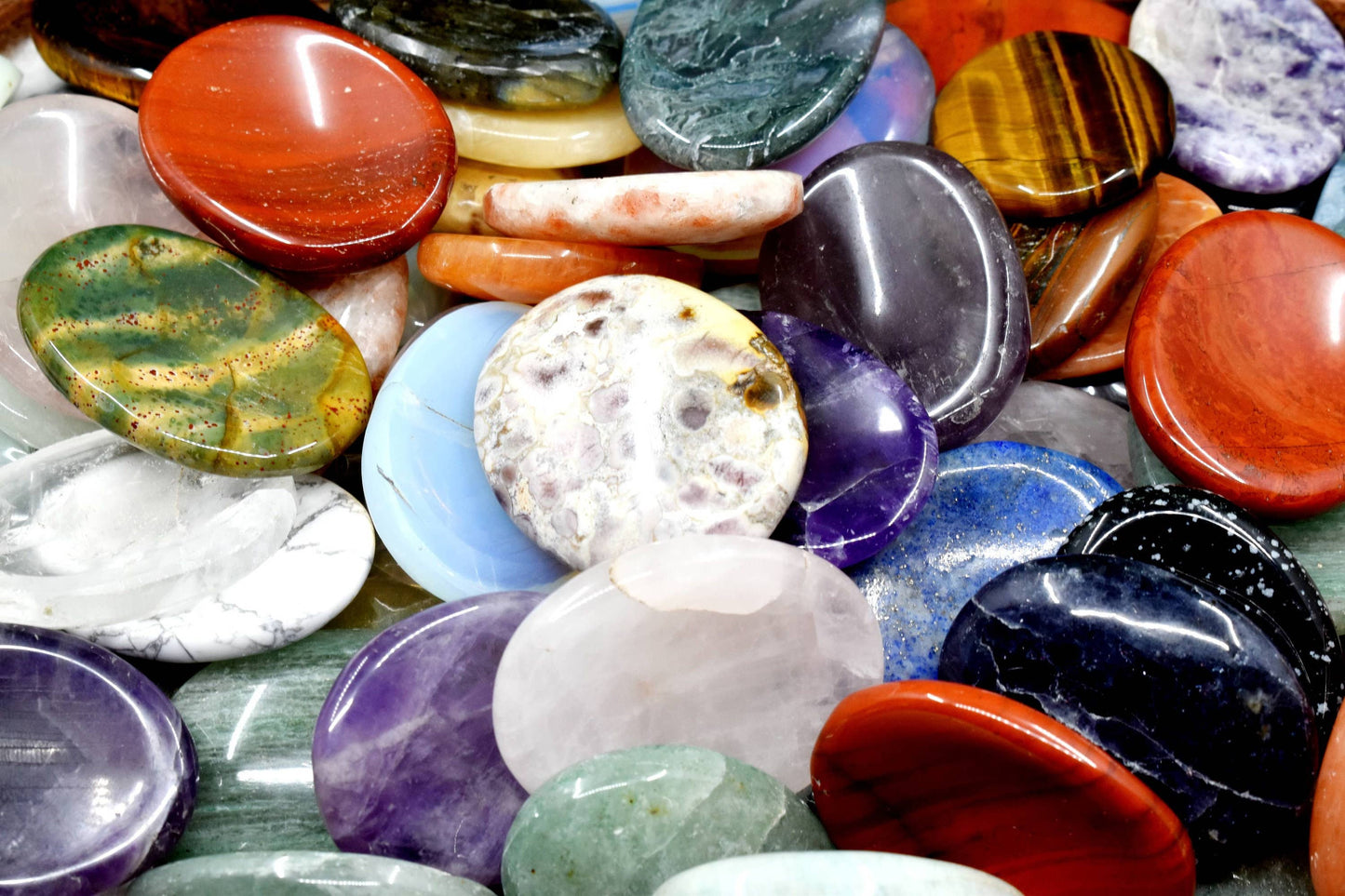 Gemstone Worry Stones, Palm Stone, Thumb Stone-Random