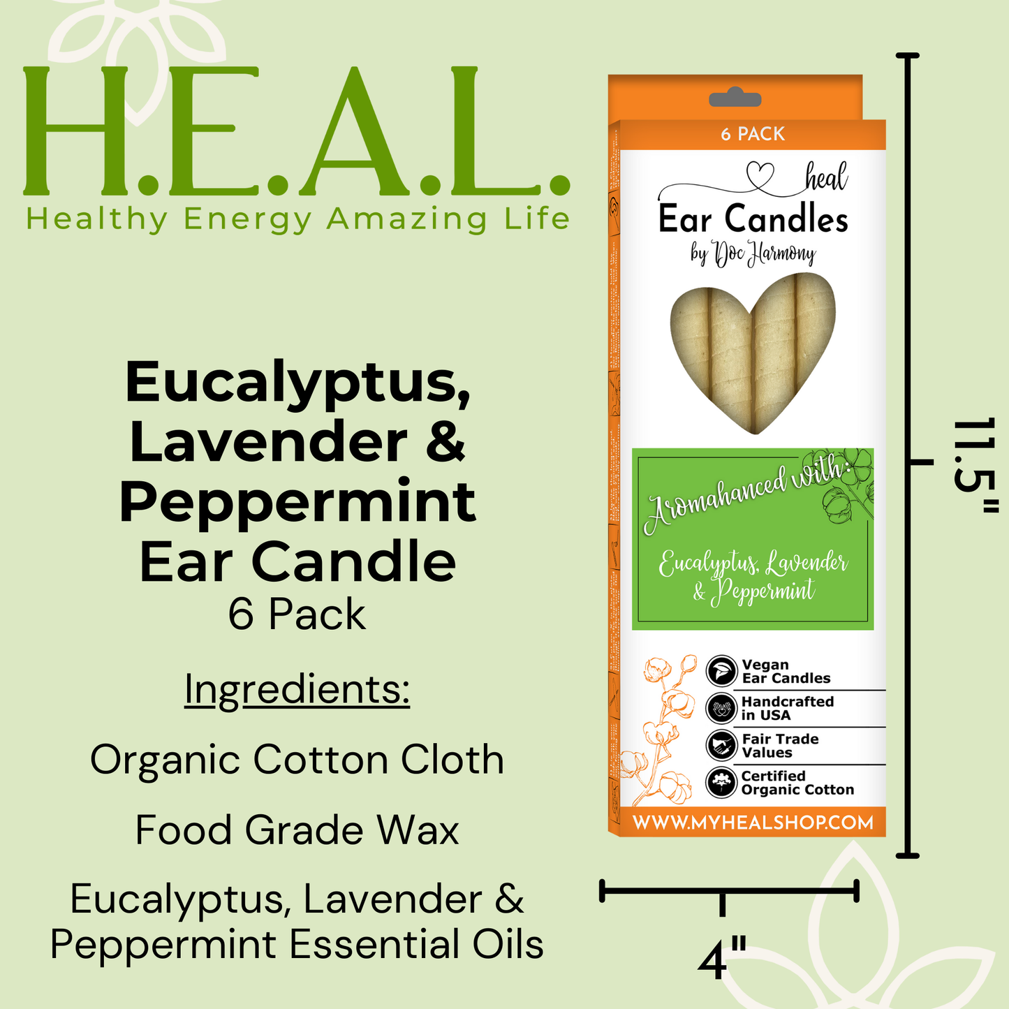 Eucalyptus, Lavender & Peppermint Ear Candles by Doc Harmony