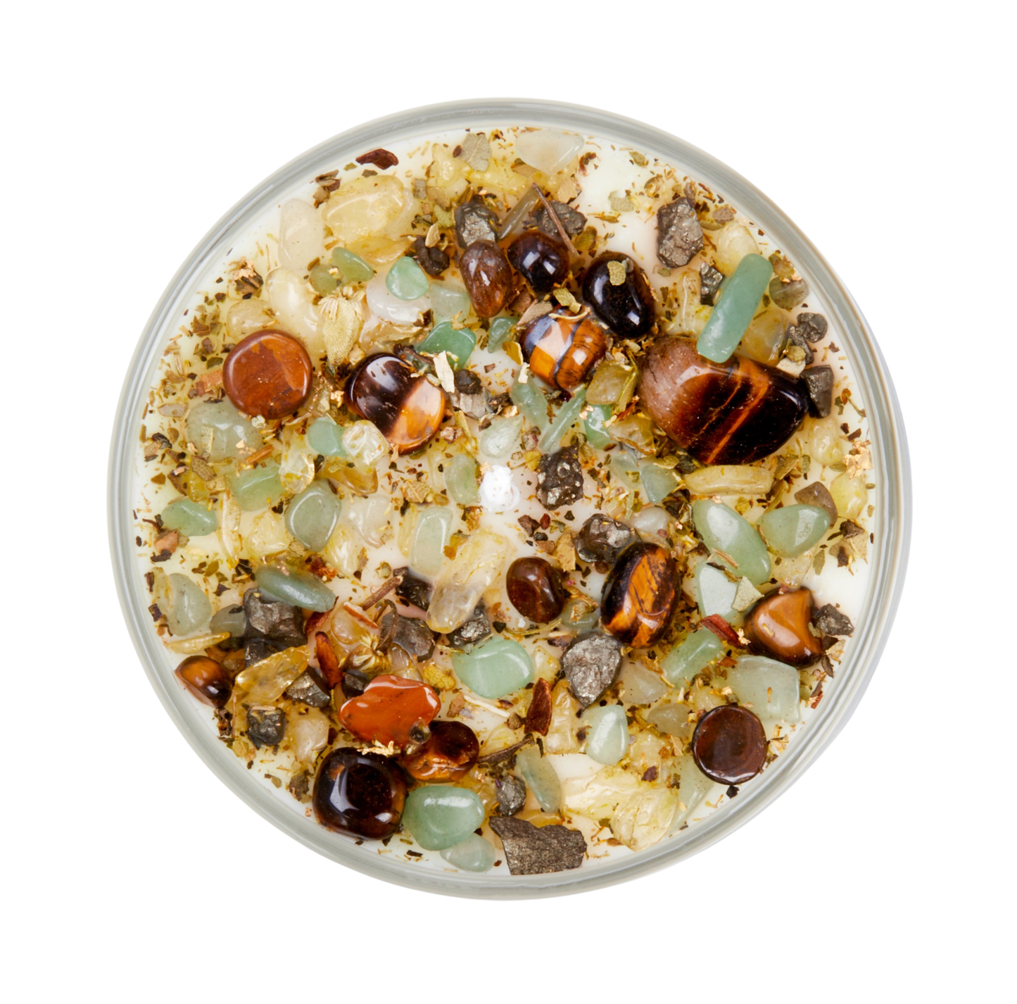 Prosperity Candle Round Tin - Soy Candles - Herb & Crystal Candle